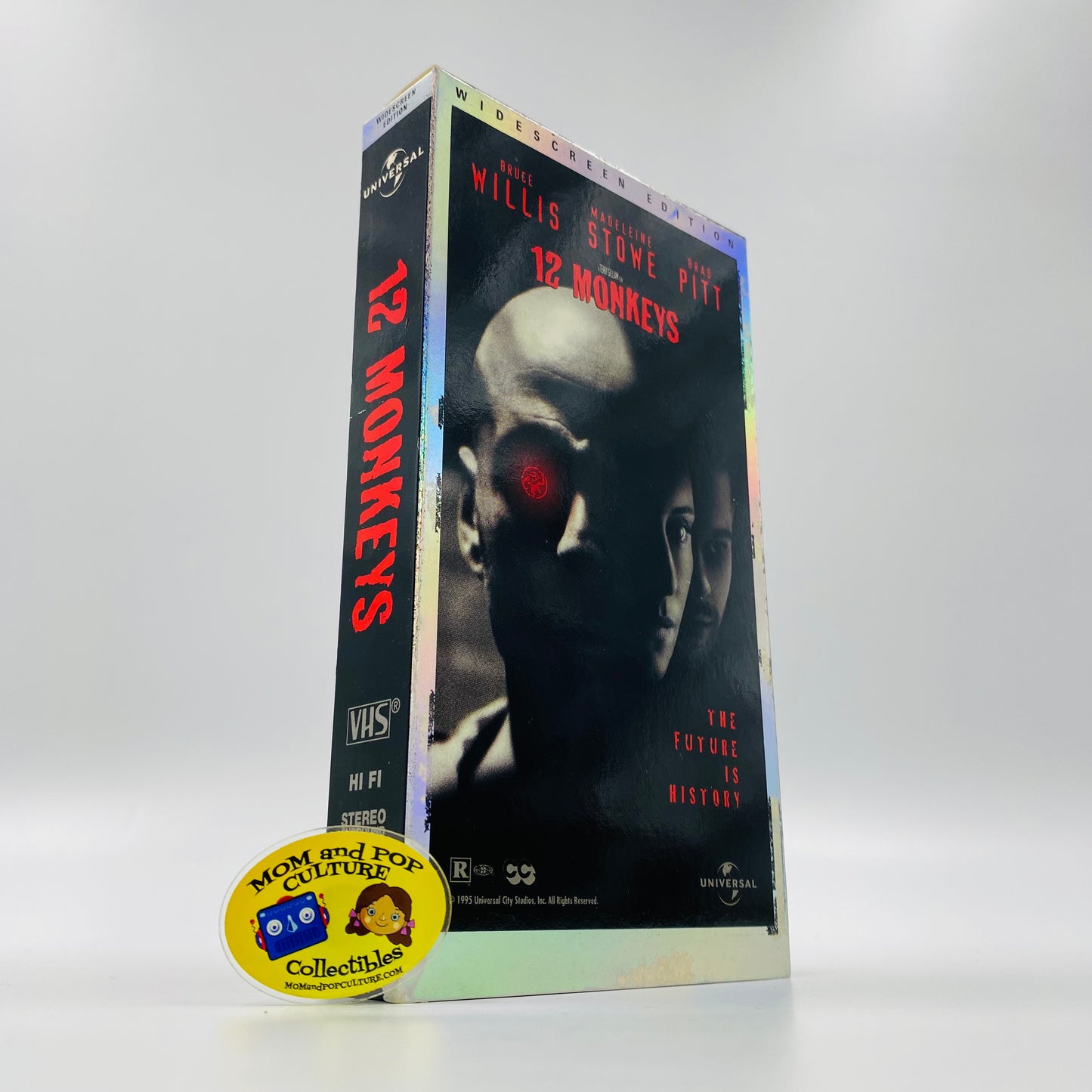 12 Monkeys widescreen edition VHS tape with window decal/sticker (1997) Universal