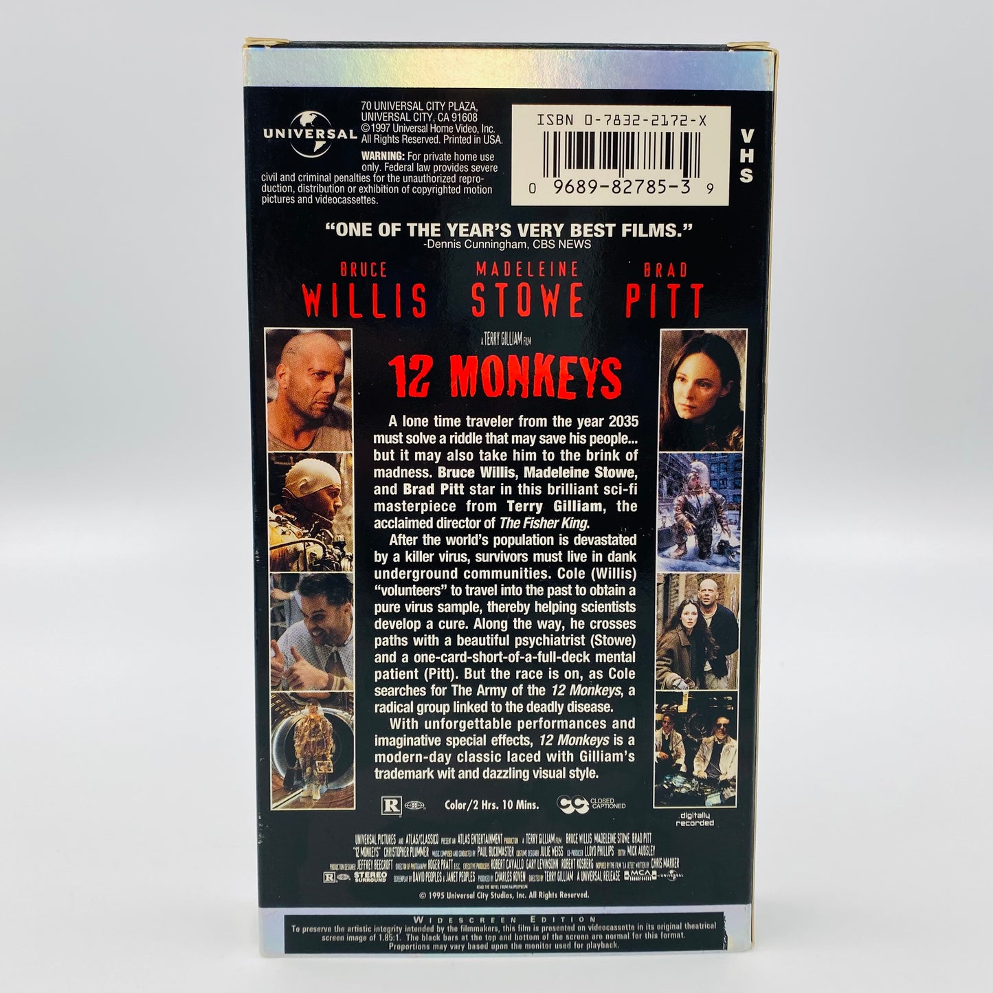 12 Monkeys widescreen edition VHS tape with window decal/sticker (1997) Universal