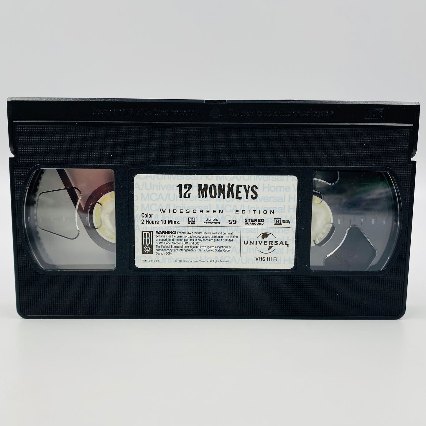 12 Monkeys widescreen edition VHS tape with window decal/sticker (1997) Universal