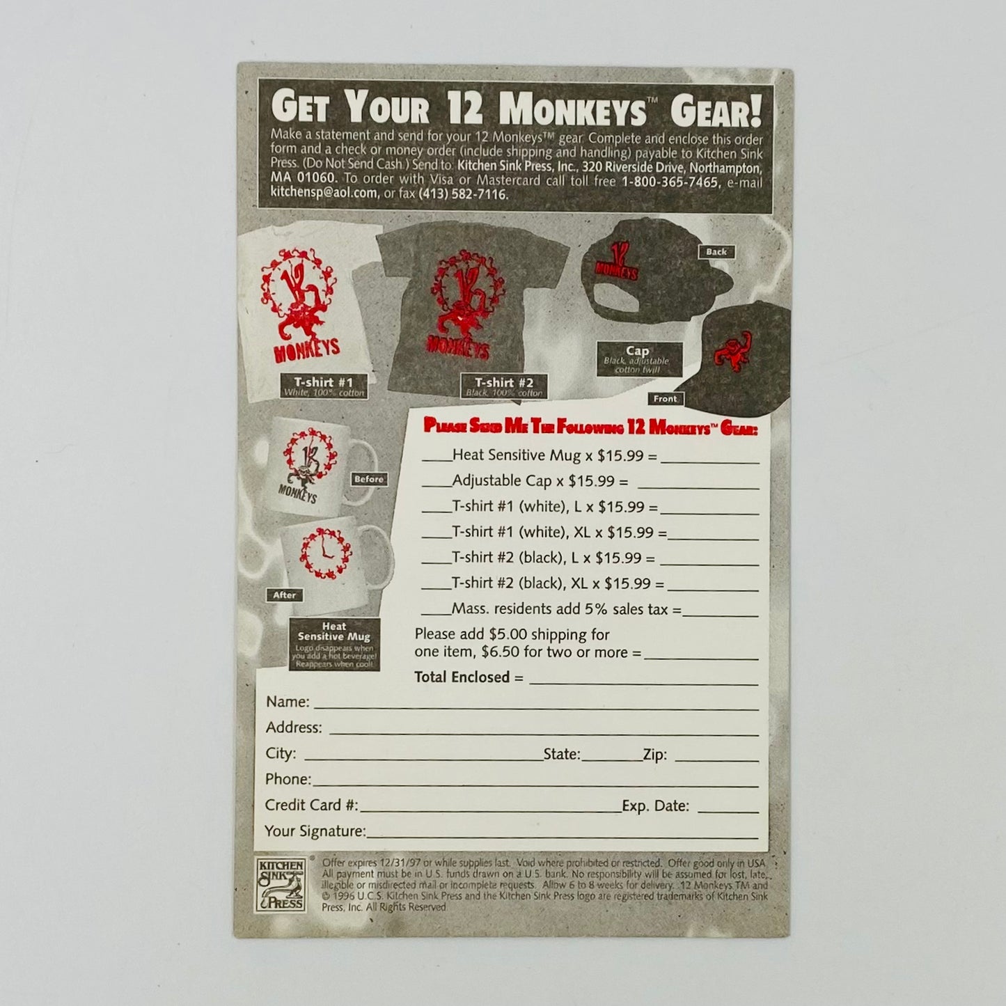 12 Monkeys widescreen edition VHS tape with window decal/sticker (1997) Universal