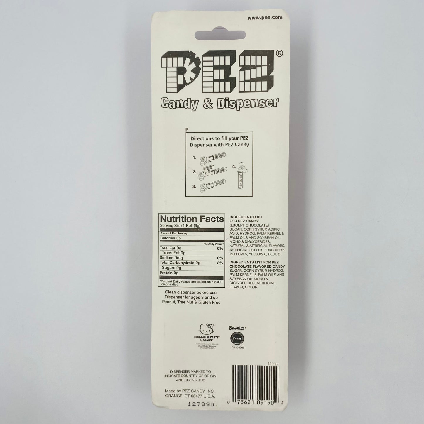 Hello Kitty PEZ dispenser (2010) carded 7.5 China