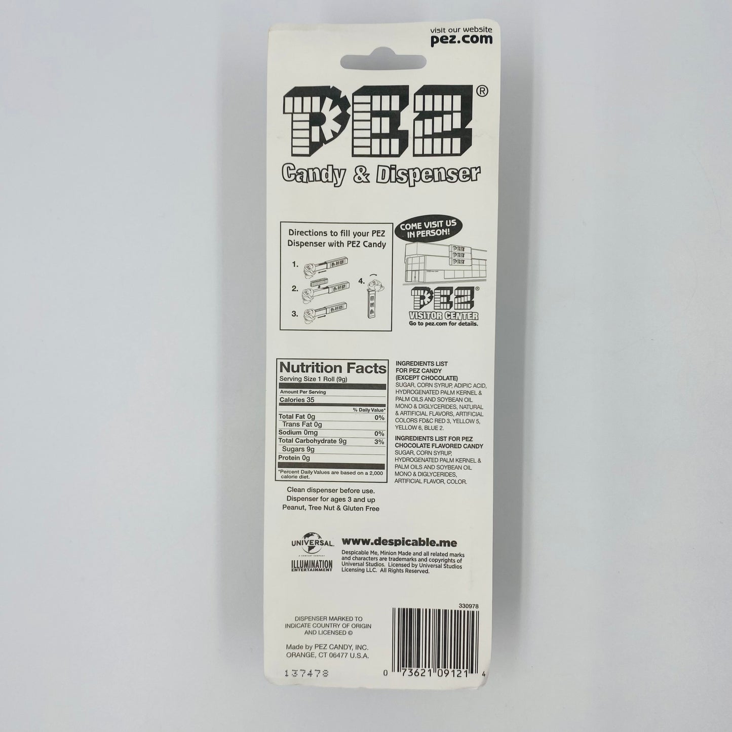 Despicable Me Minion Stuart PEZ dispenser (2015) carded 5.9 China