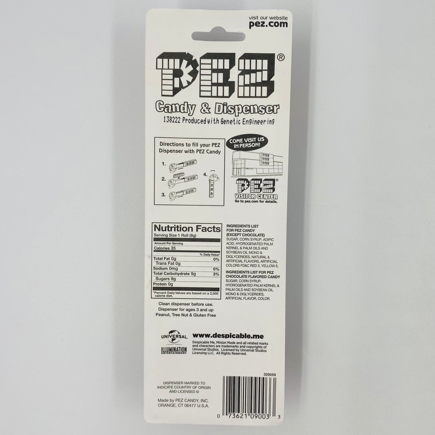 Despicable Me Minion Dave PEZ dispenser (2015) carded 7.5 China