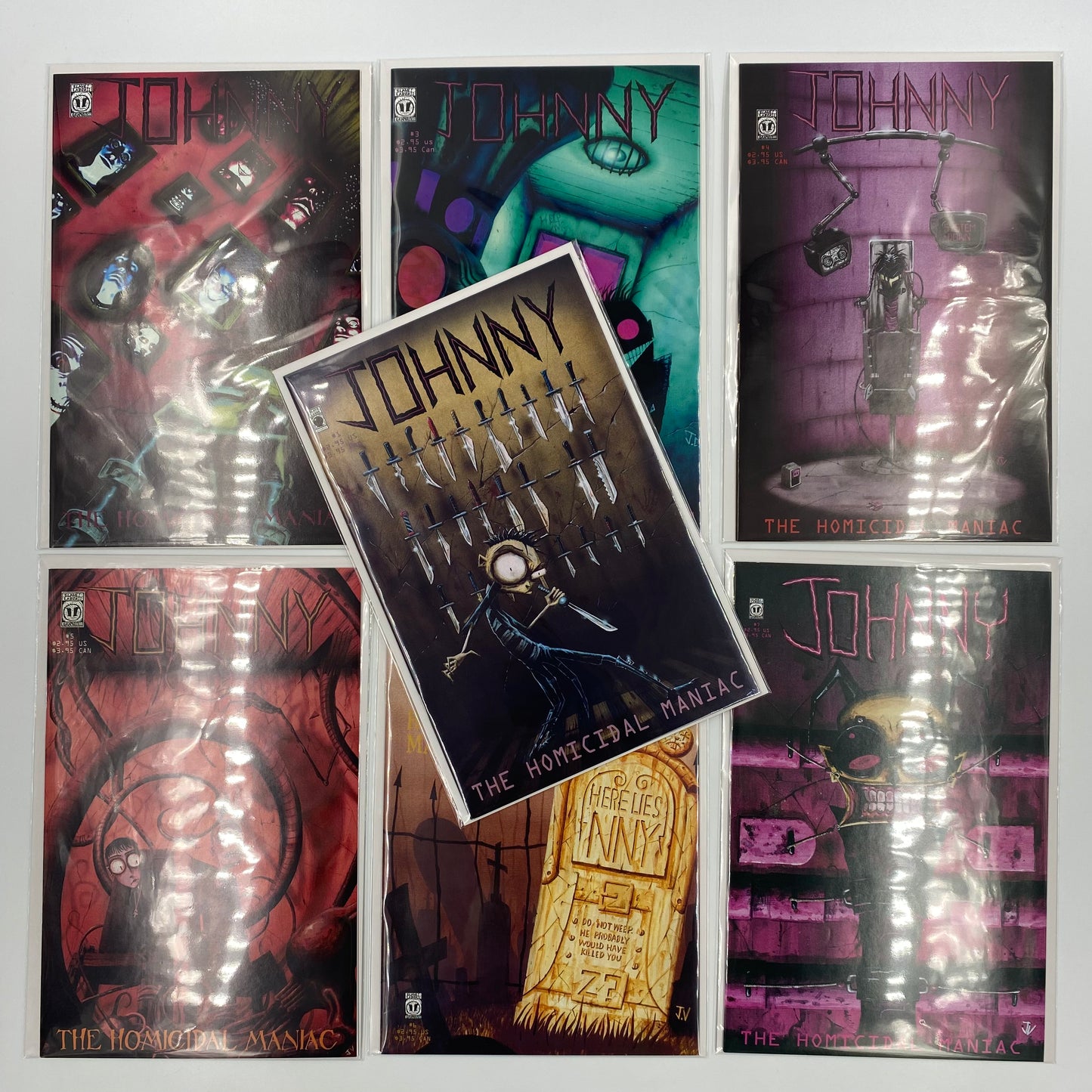 Johnny the Homicidal Maniac #1-7 1st printings (1995-1997) SLG (FN+, VG, VF-, FN+, VF-, FN+, FN+)