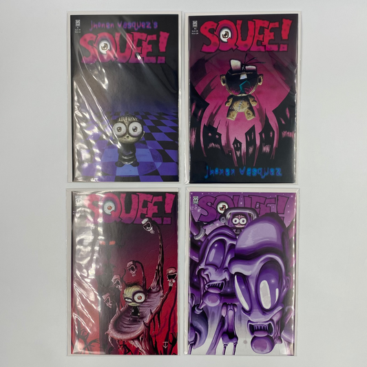 Squee #1-4 1st printings (1997-1999) SLG (VF-, FN, FN, FN)