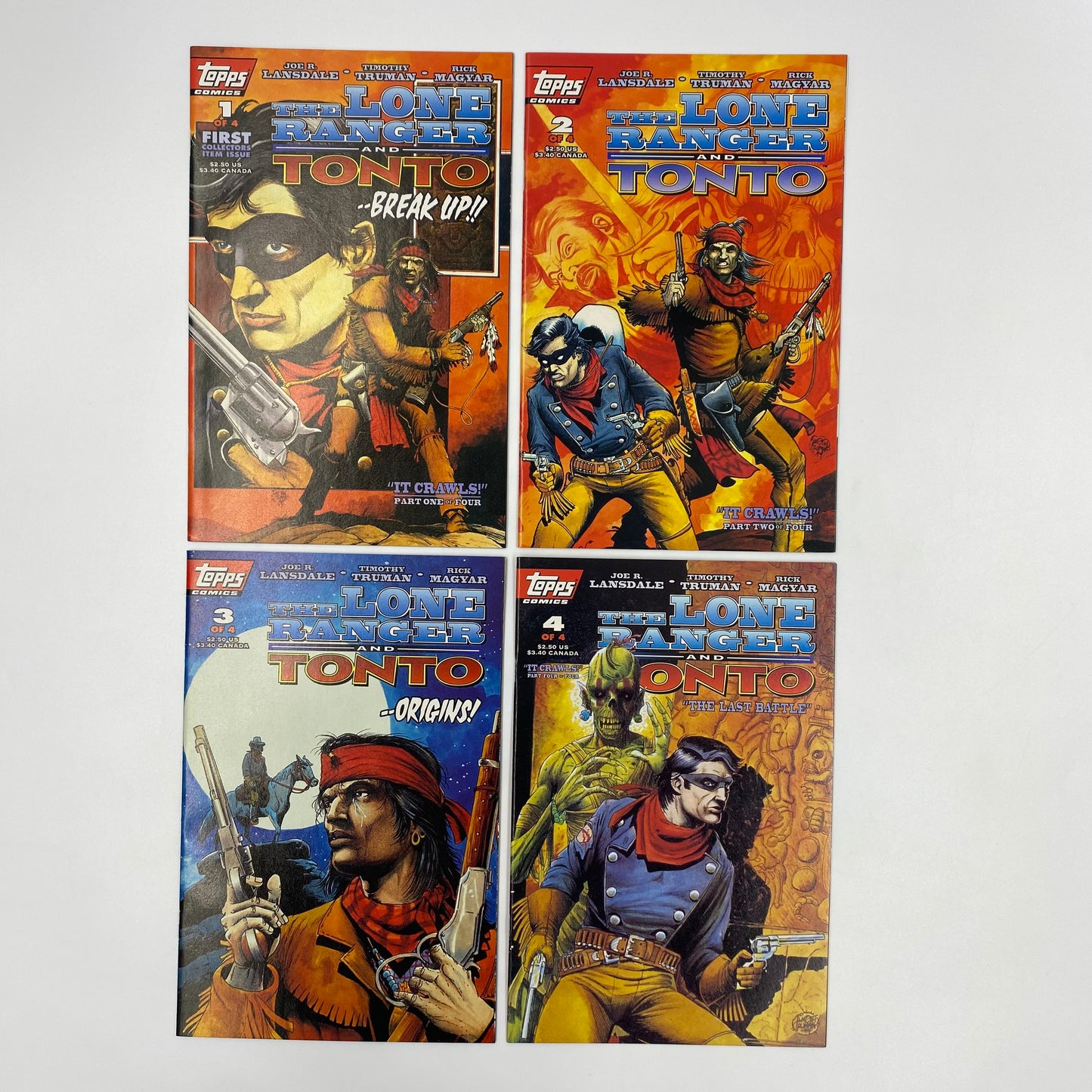 The Lone Ranger and Tonto It Crawls #1-4 (1994) Topps (FN, VF, VF, VF)