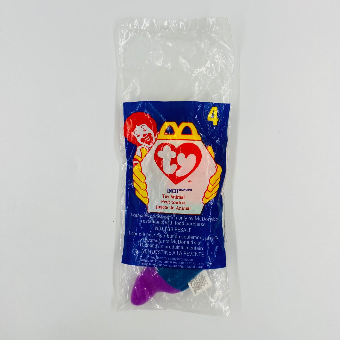 Teenie Beanie Babies Inch the Inchworm McDonald's Happy Meal bean bag plush toy animal (1998) bagged