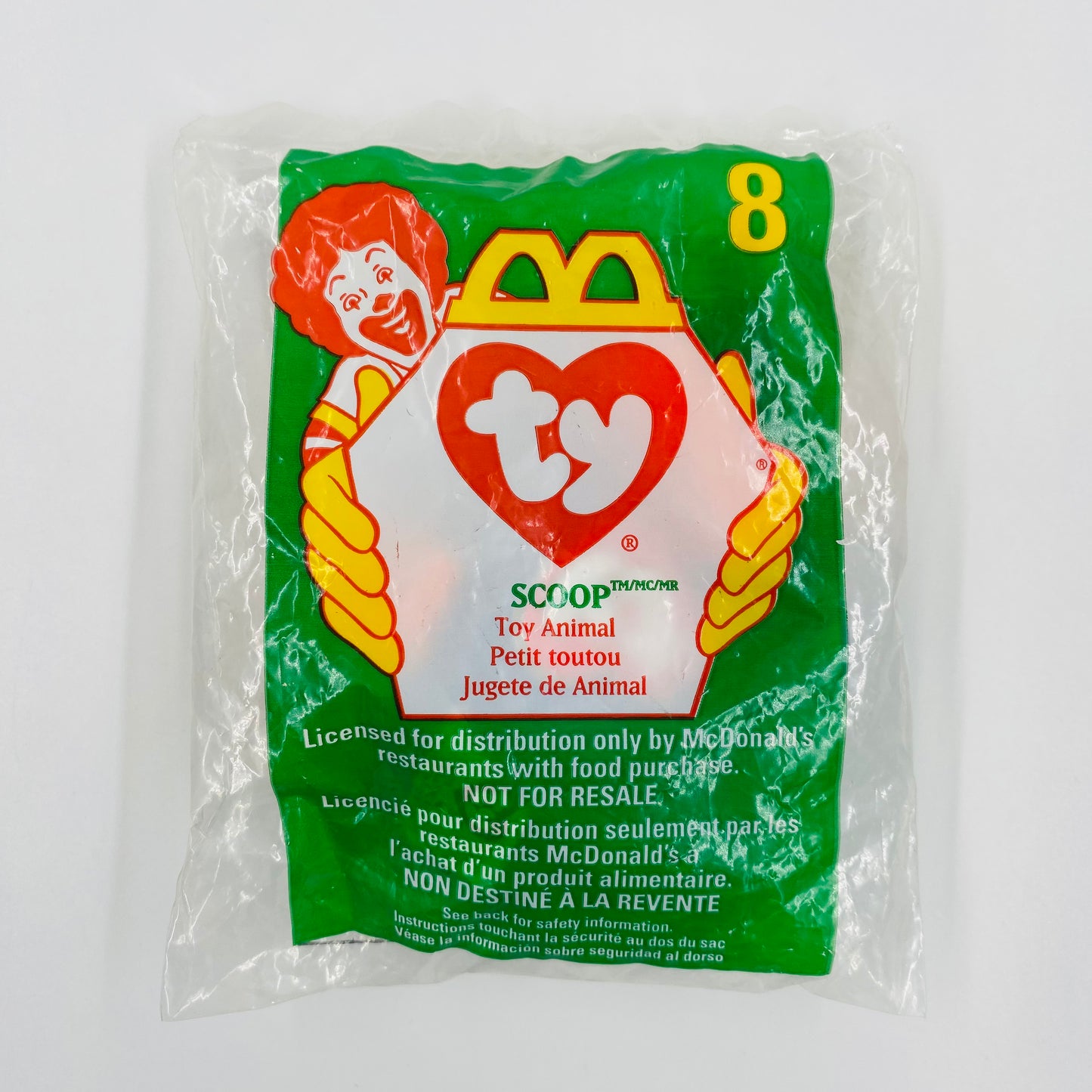 Teenie Beanie Babies Scoop the Pelican McDonald's Happy Meal bean bag plush toy animal (1998) bagged