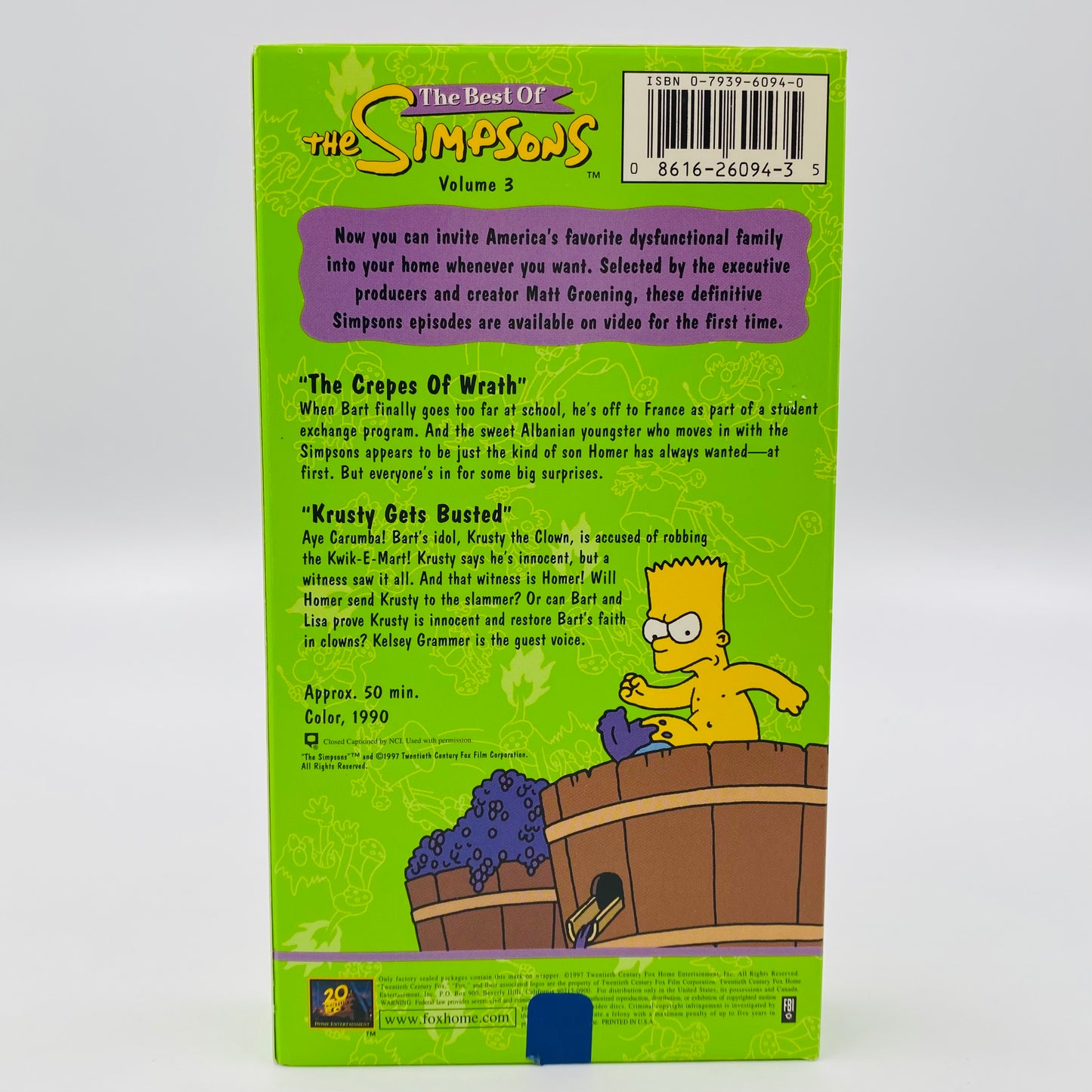 The Best of the Simpsons volumes 1, 2 and 3 VHS tape box set (1997) 20th Century Fox Home Entertainment