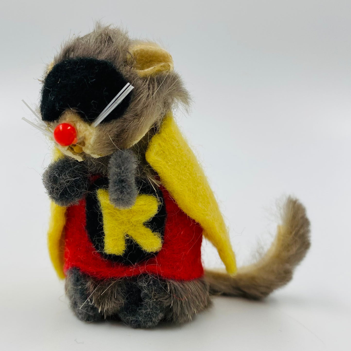 Original Fur Animals W Germany 2” Mouse in CUSTOM Robin costume (1990’s)