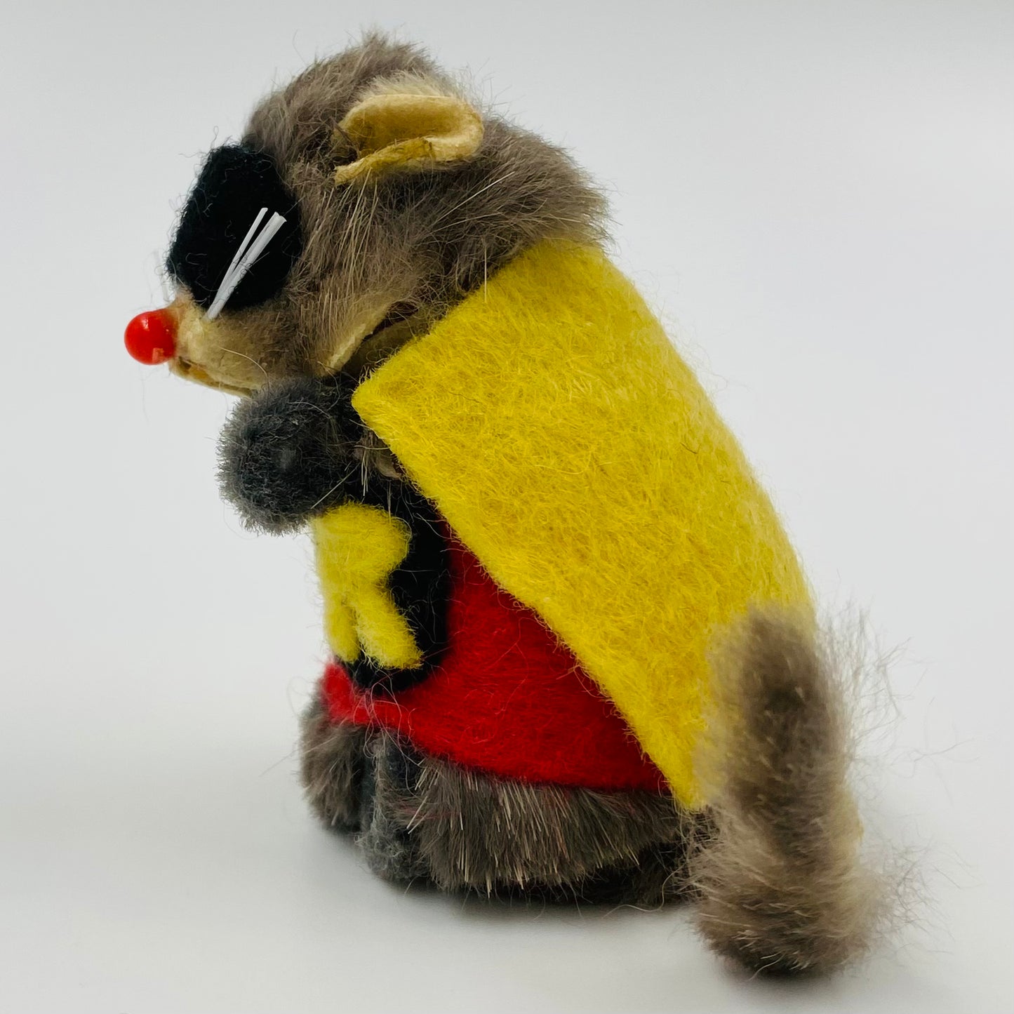 Original Fur Animals W Germany 2” Mouse in CUSTOM Robin costume (1990’s)