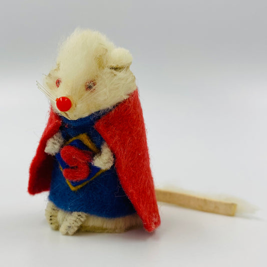 Original Fur Animals W Germany 2” Mouse in CUSTOM Superman costume (1990’s)