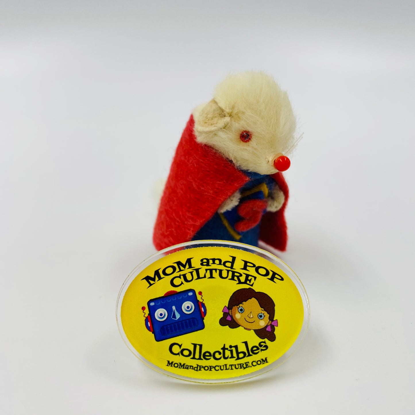 Original Fur Animals W Germany 2” Mouse in CUSTOM Superman costume (1990’s)