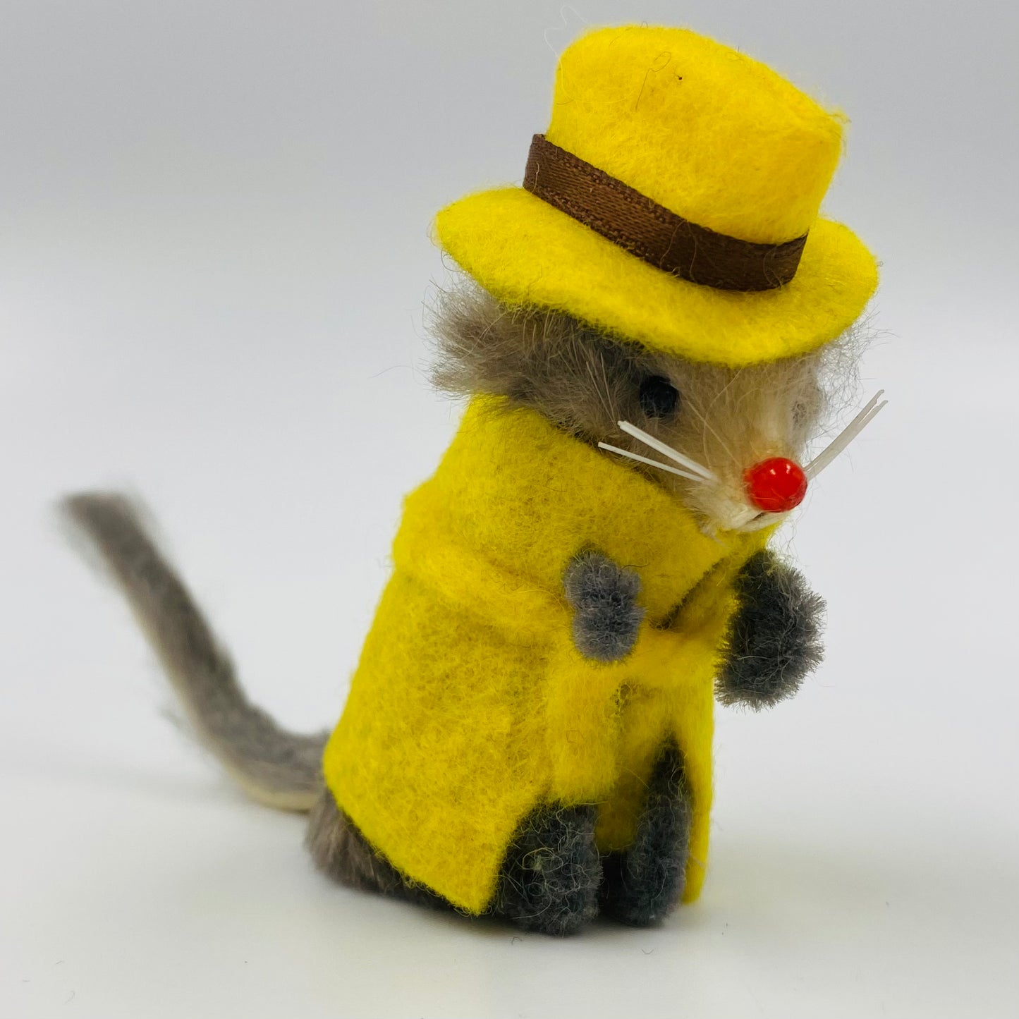 Original Fur Animals W Germany 2” Mouse in CUSTOM Dick Tracy costume (1990’s)