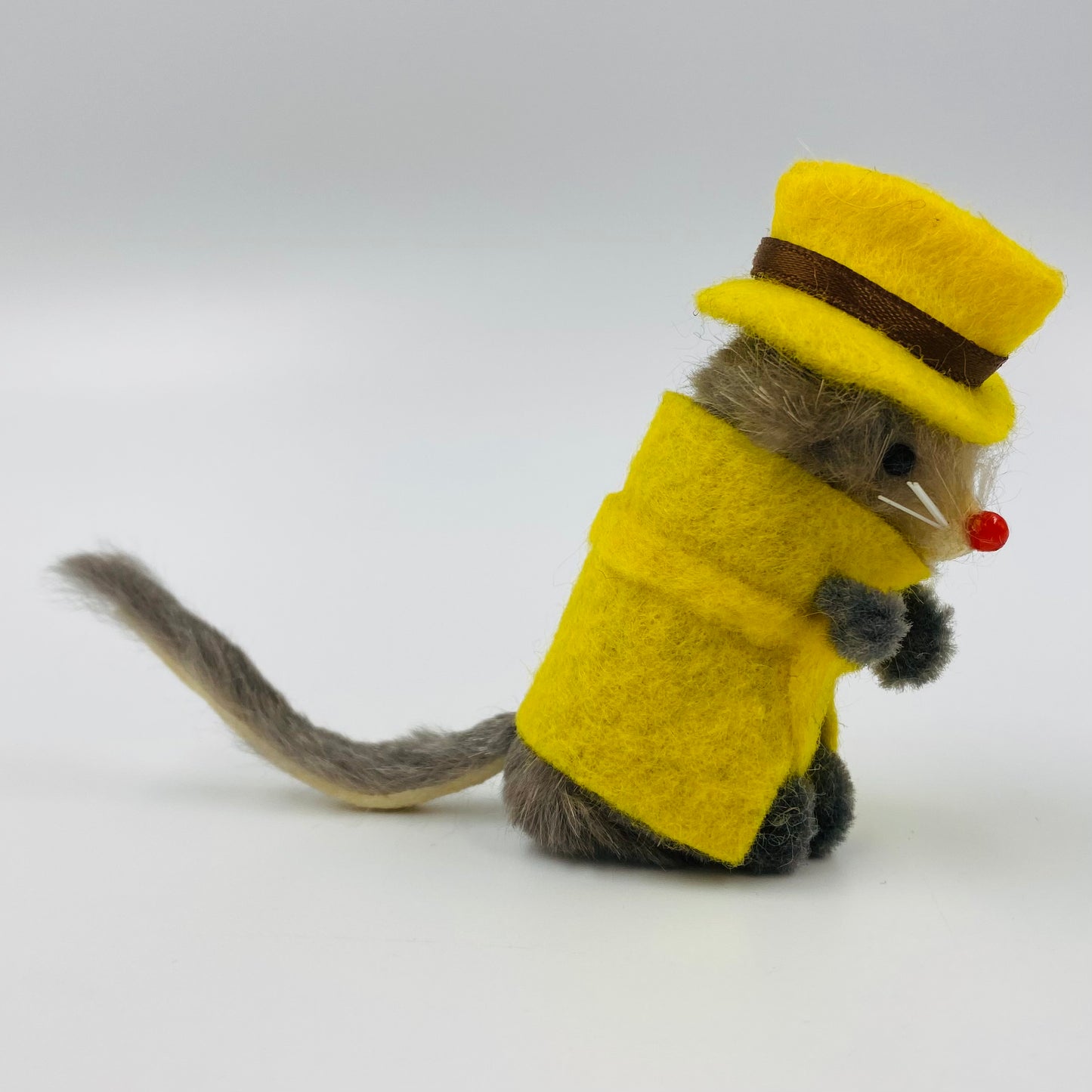 Original Fur Animals W Germany 2” Mouse in CUSTOM Dick Tracy costume (1990’s)