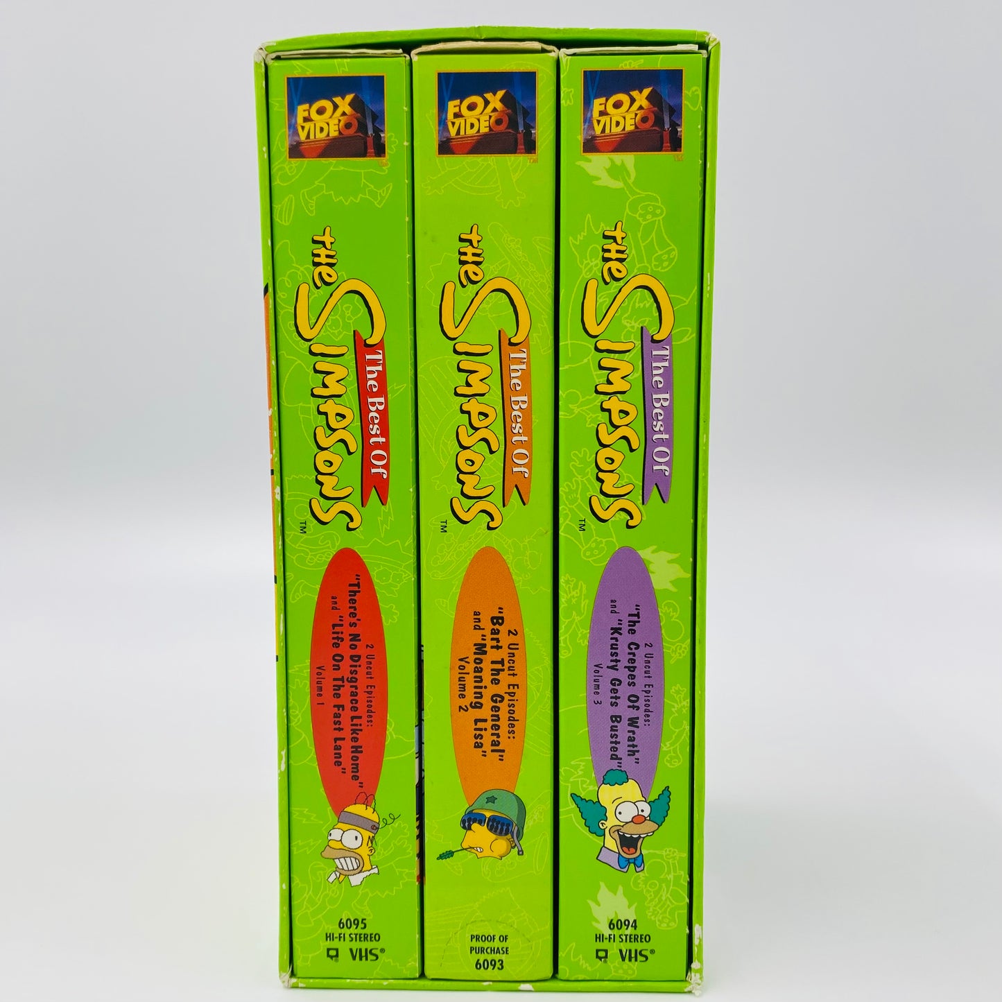 The Best of the Simpsons volumes 1, 2 and 3 VHS tape box set (1997) 20th Century Fox Home Entertainment