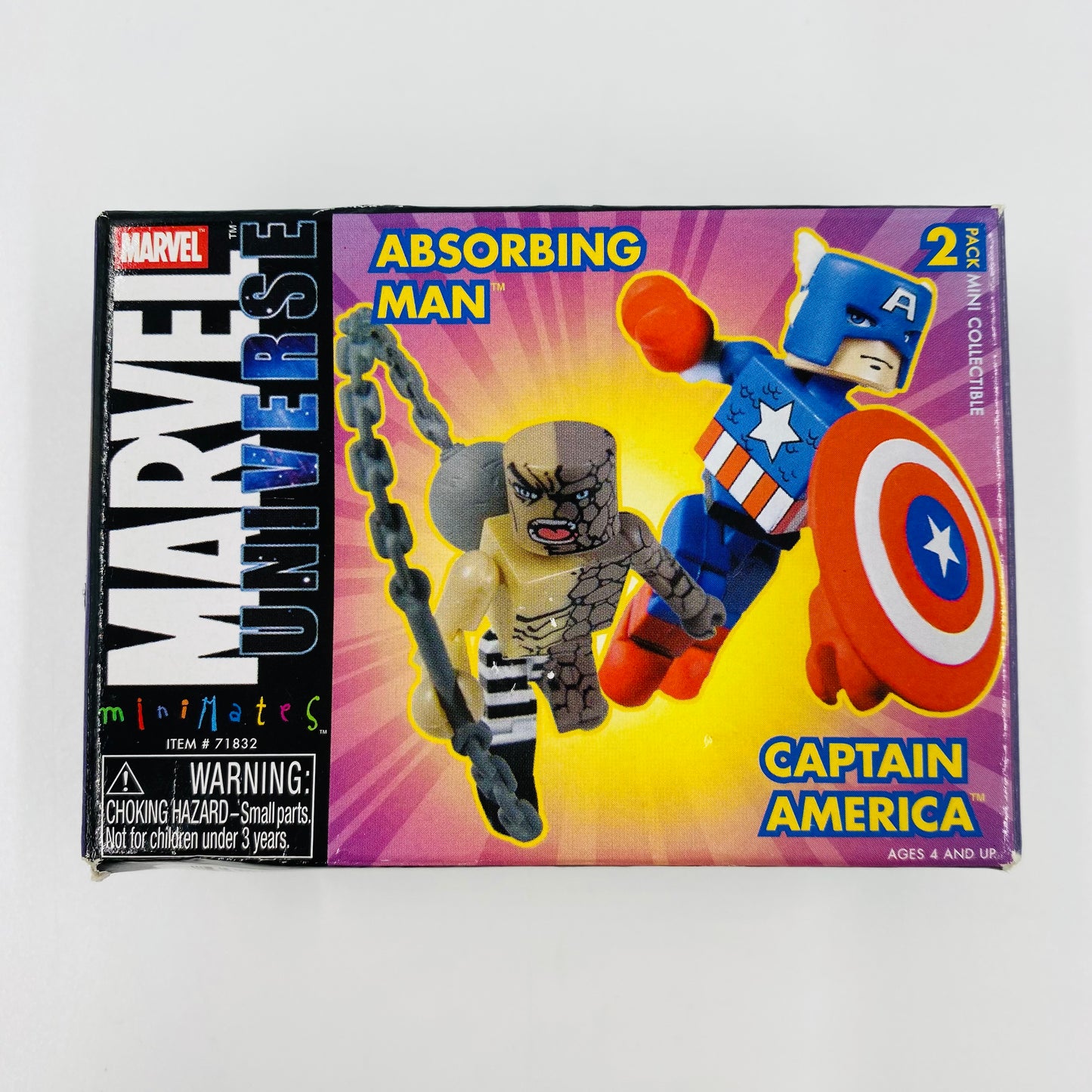 Minimates Marvel Universe wave 5 Captain America & Absorbing Man boxed/opened/complete 2" action figures (2003) Diamond Select Toys & Art Asylum