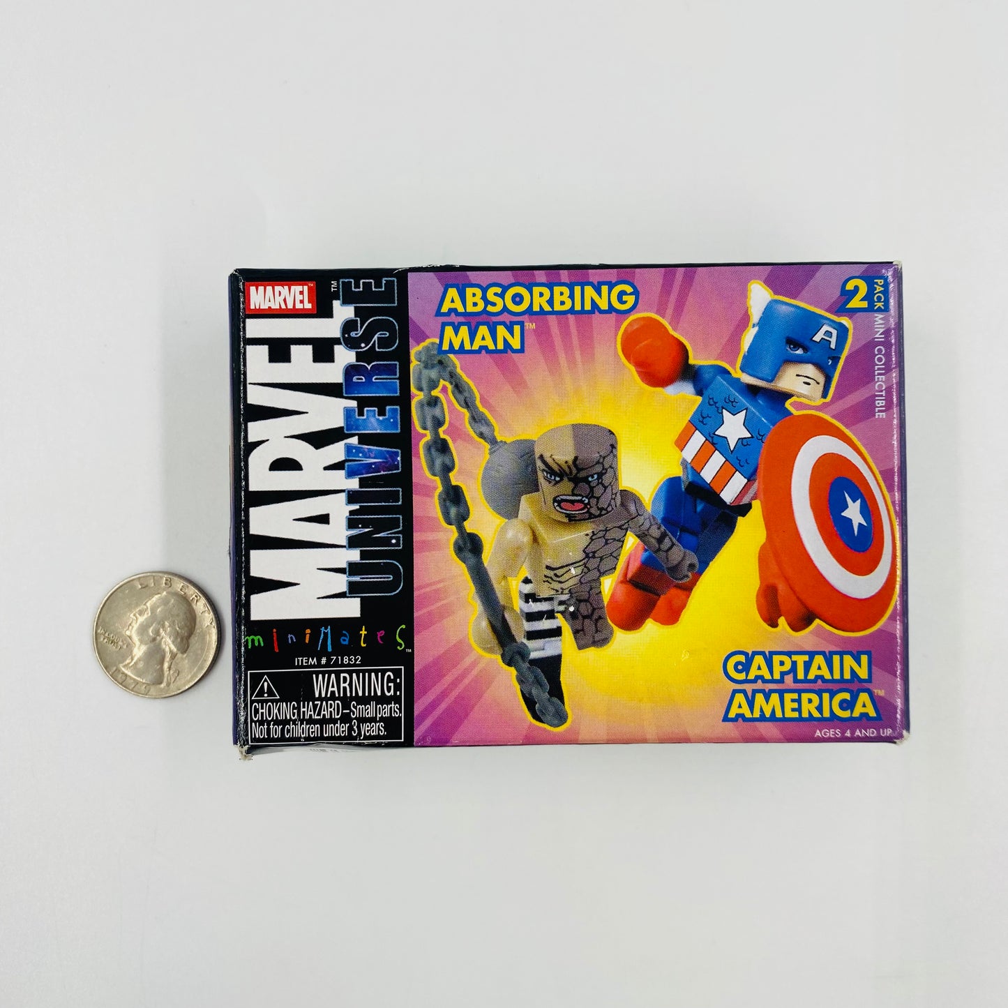 Minimates Marvel Universe wave 5 Captain America & Absorbing Man boxed/opened/complete 2" action figures (2003) Diamond Select Toys & Art Asylum