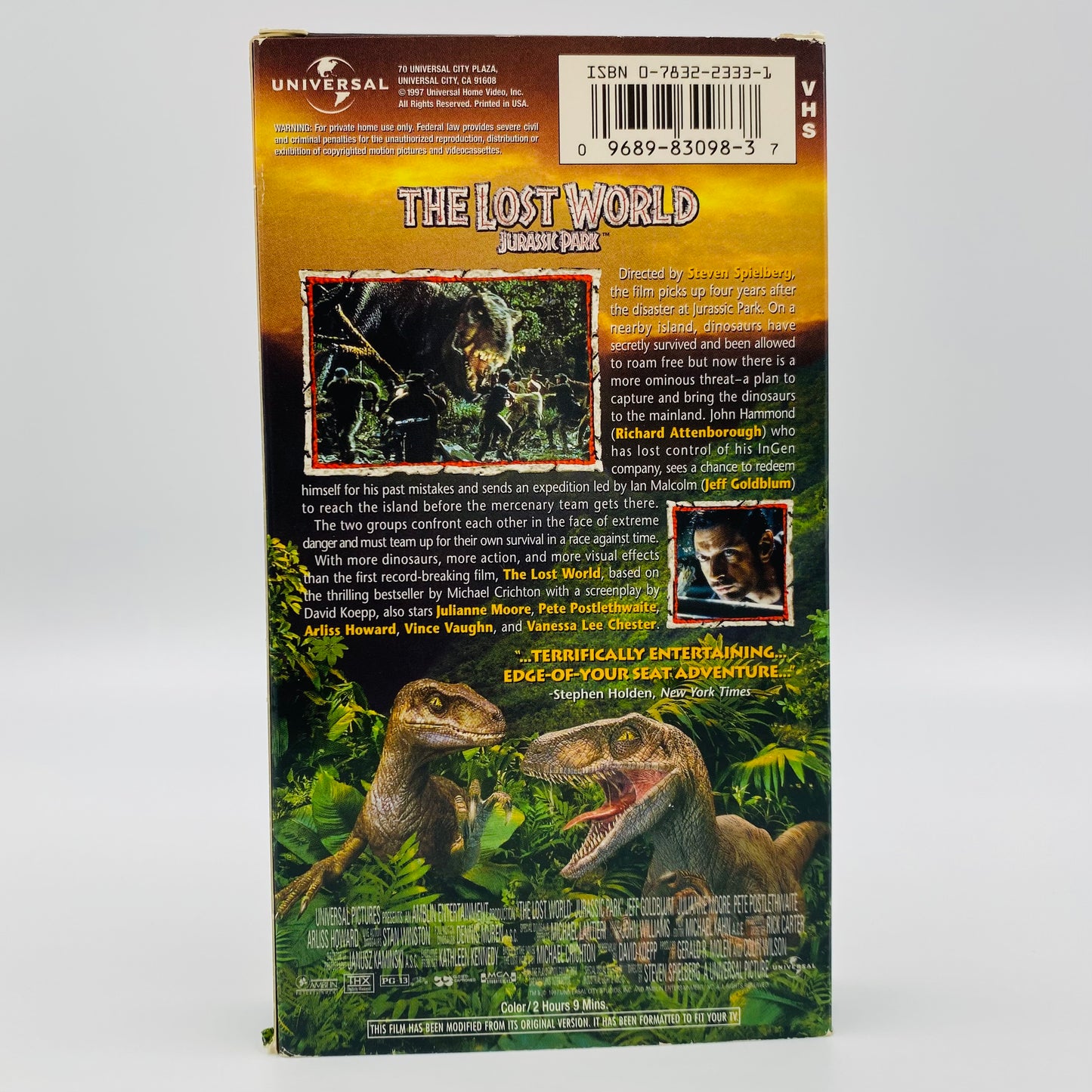 The Lost World Jurassic Park VHS tape (1994) Universal