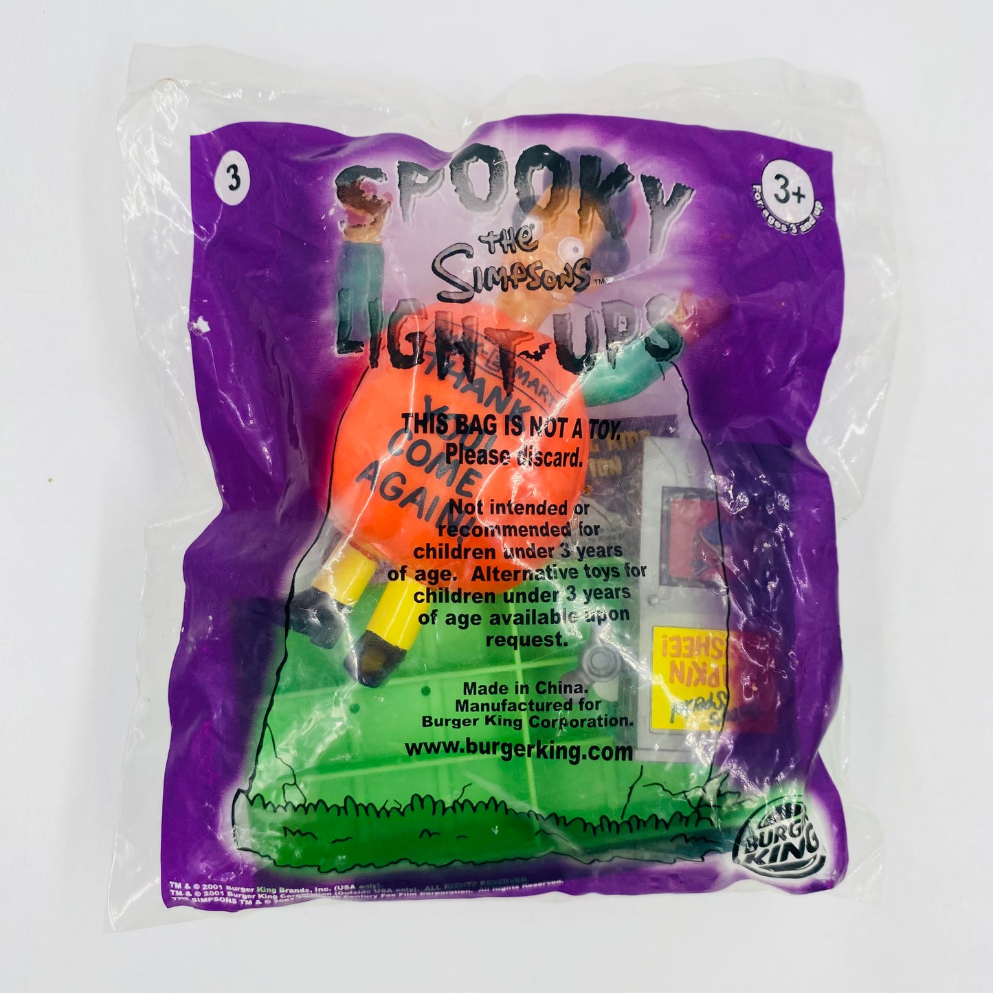 The Simpsons Spooky Light-Ups Apu Burger King Kids' Meals toy (2001) bagged