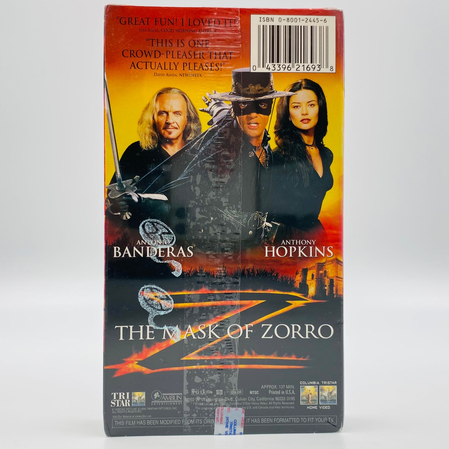 Mask of Zorro SEALED VHS tape (1998) Columbia Tristar Home Video