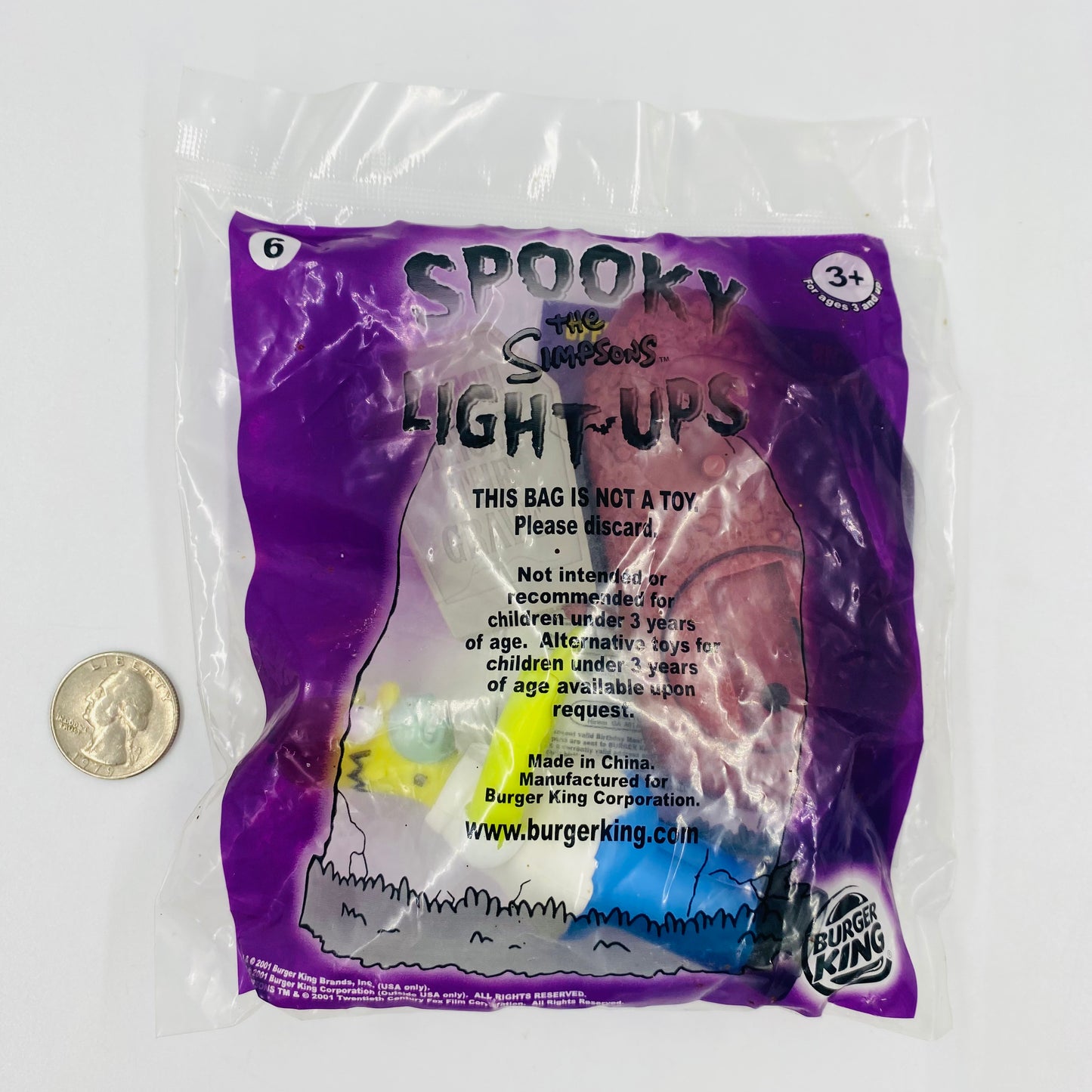 The Simpsons Spooky Light-Ups Homer Simpson Burger King Kids' Meals toy (2001) bagged