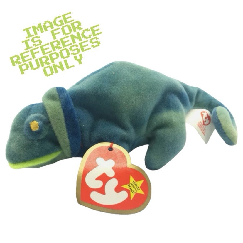 Teenie Beanie Babies Iggy the Iguana McDonald's Happy Meal bean bag plush toy animal (1999) bagged