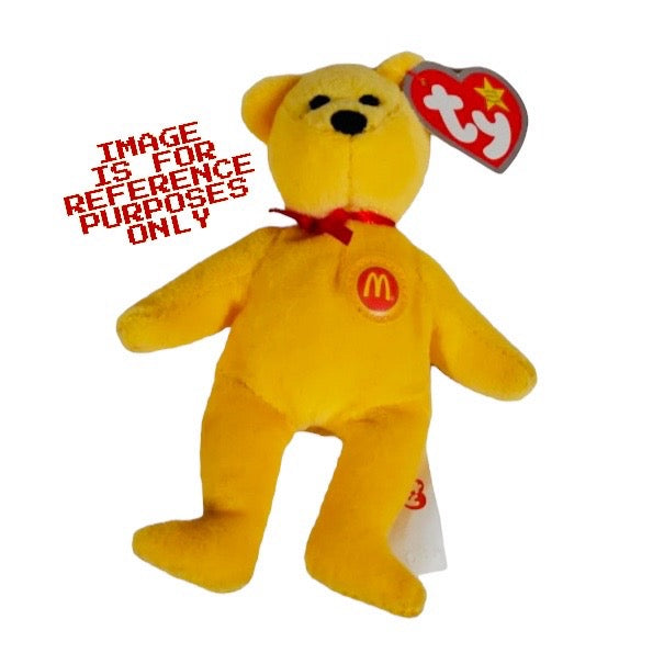 Teenie Beanie Babies Golden Arches the Bear McDonald's Happy Meal bean bag plush toy animal (2004) bagged