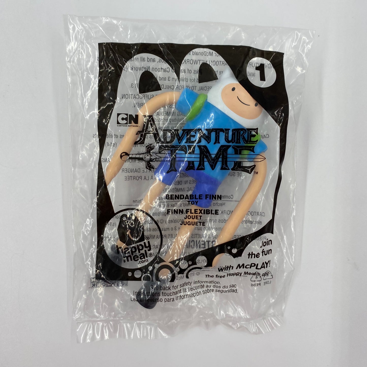 Adventure Time Bendable Finn McDonald's Happy Meal toy (2014) bagged