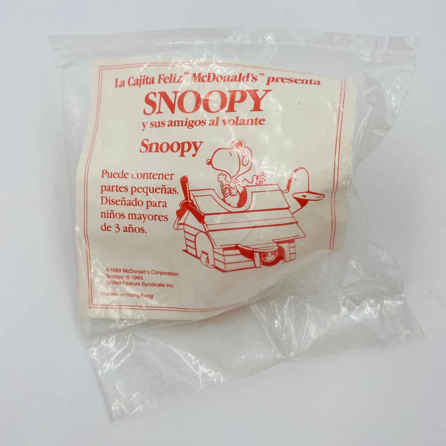 Peanuts Snoopy Flying Ace McDonald's Happy Meal toy (1989) bagged SPANISH LANGUAGE EDITION