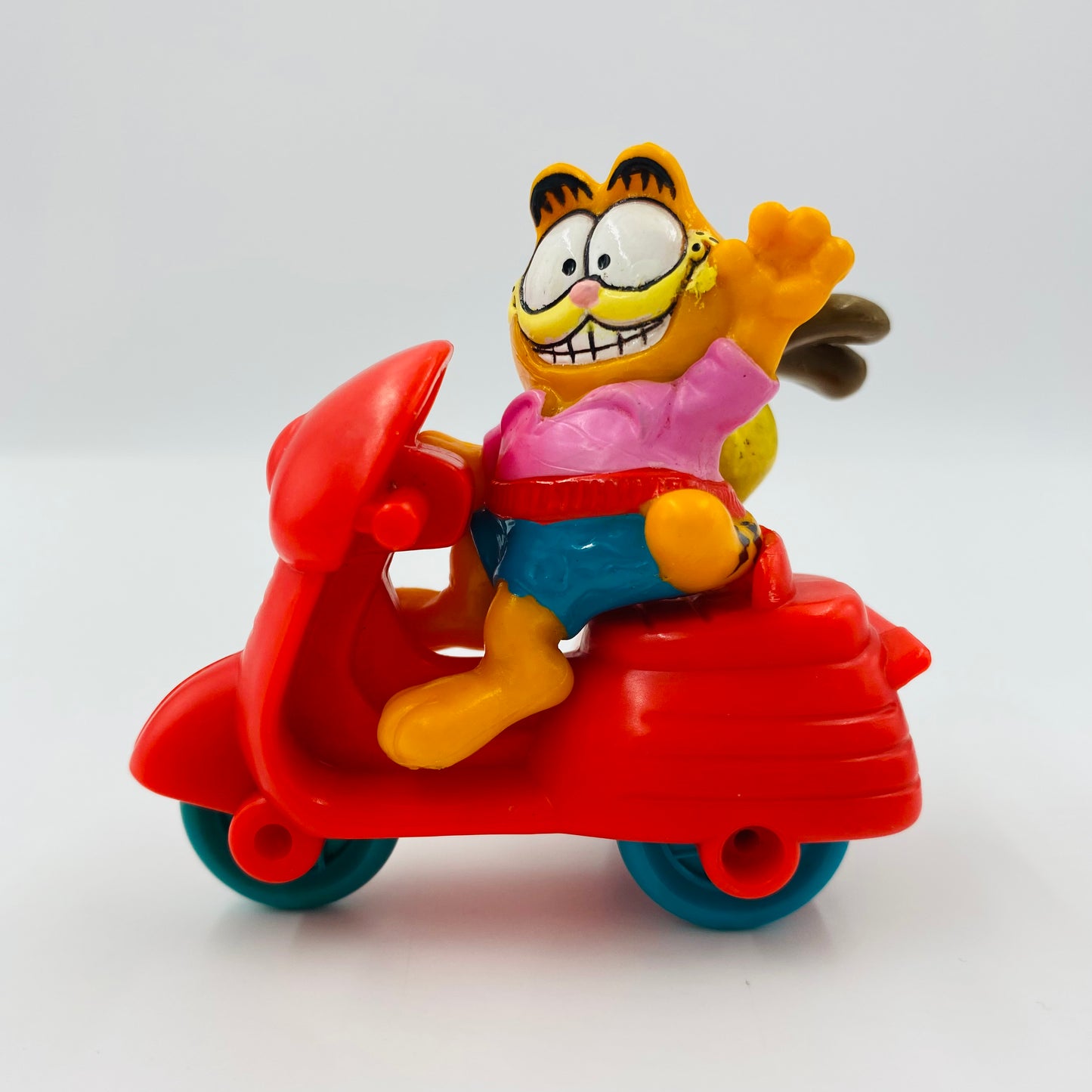 Garfield on Motorcycle with Odie in Sidecar McDonald's Happy Meal toy (1989) loose