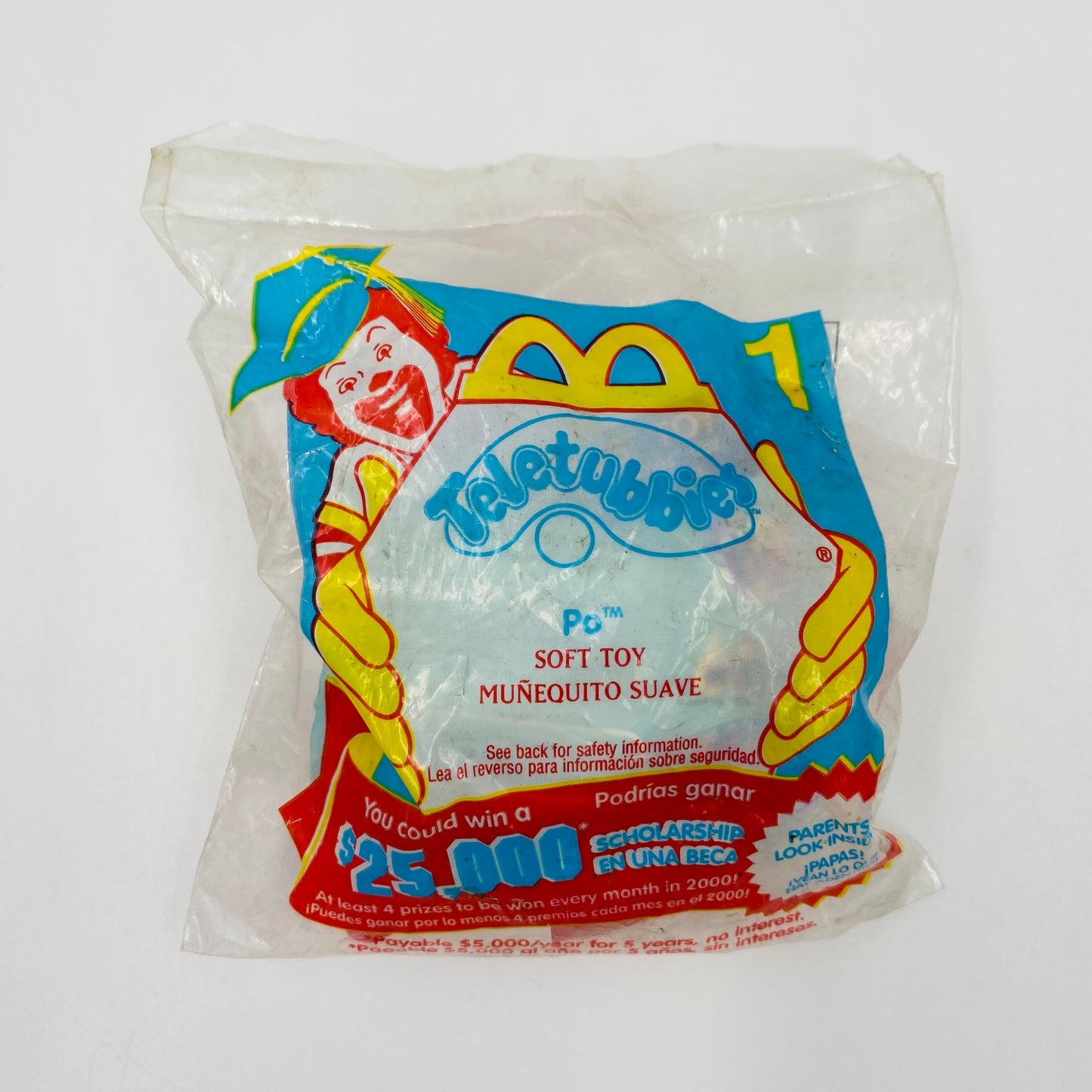 Teletubbies Po soft toy clip-on keychain McDonald's Happy Meal toy (2001) bagged