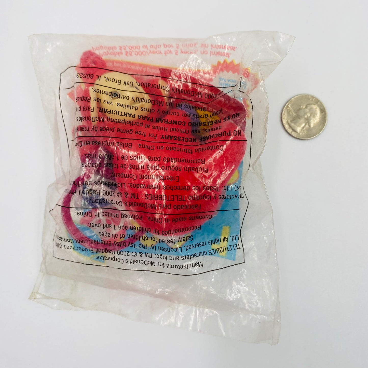 Teletubbies Po soft toy clip-on keychain McDonald's Happy Meal toy (2001) bagged