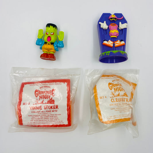 Gravedale High complete set of 4 McDonald's Happy Meal toys (1991) loose & bagged