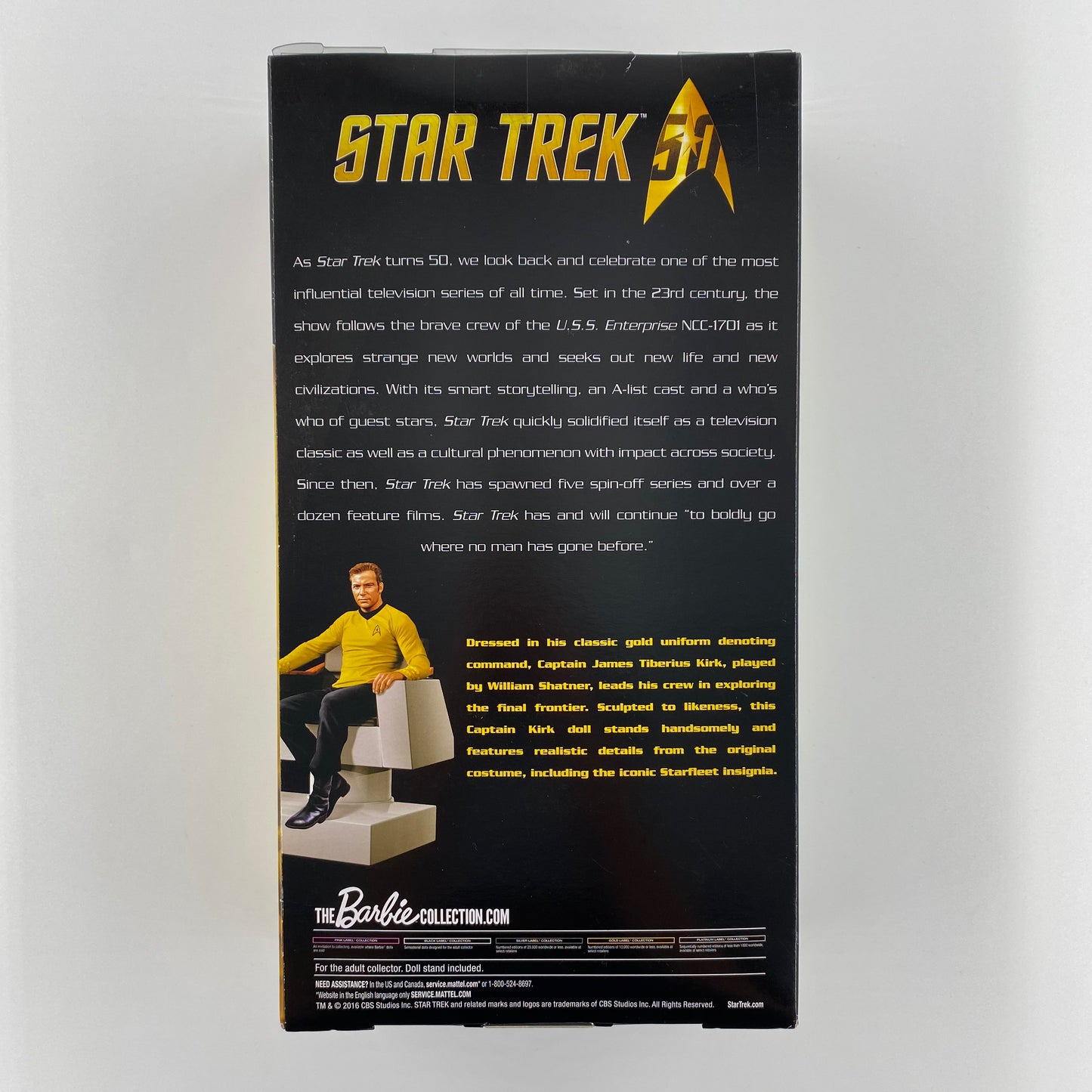 Barbie & Star Trek Captain James T. Kirk boxed 12" doll (2016) Mattel