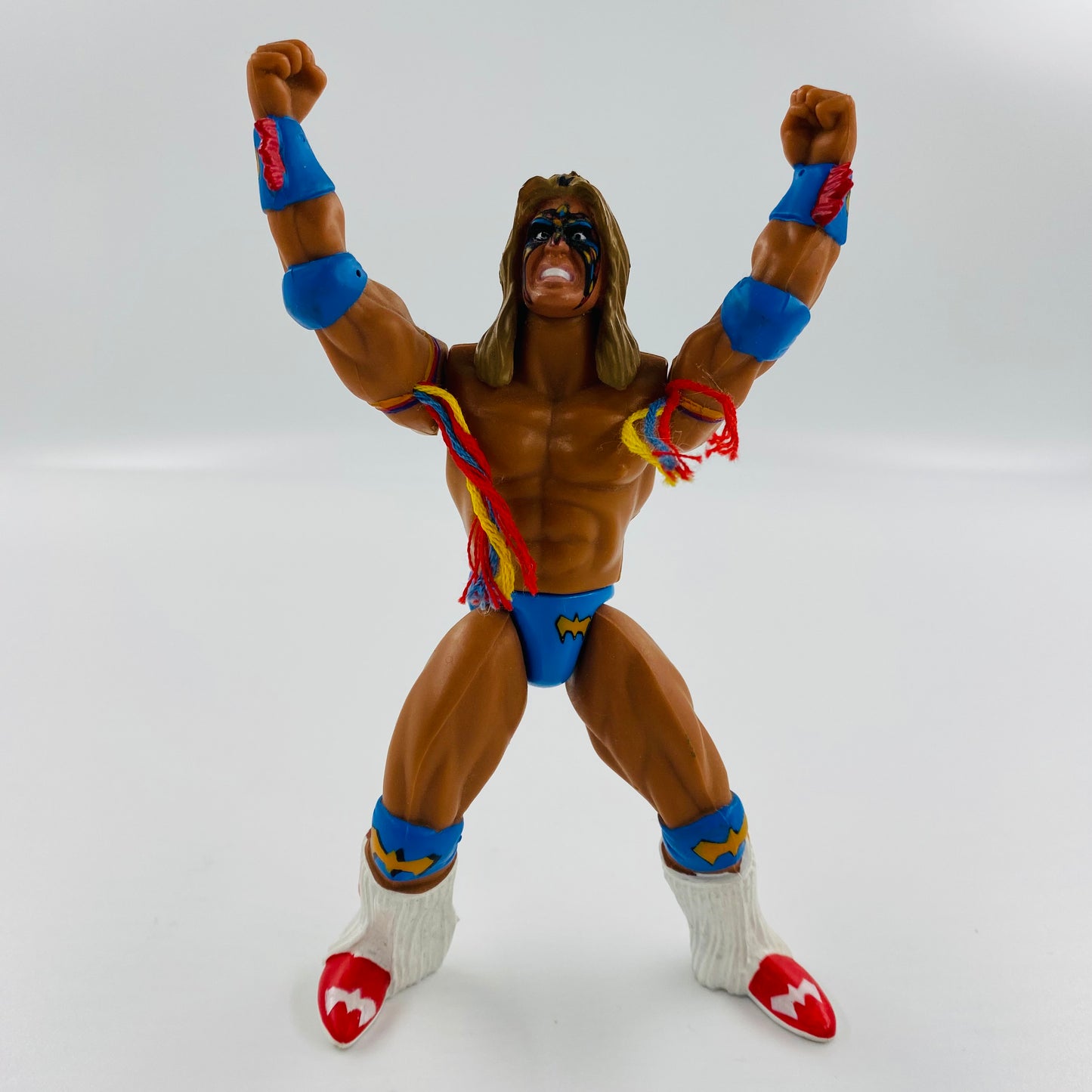 WWF SUPERSTARS series 2 Ultimate Warrior loose 6" action figure w/bone crunching sound (1996) Jakks Pacific