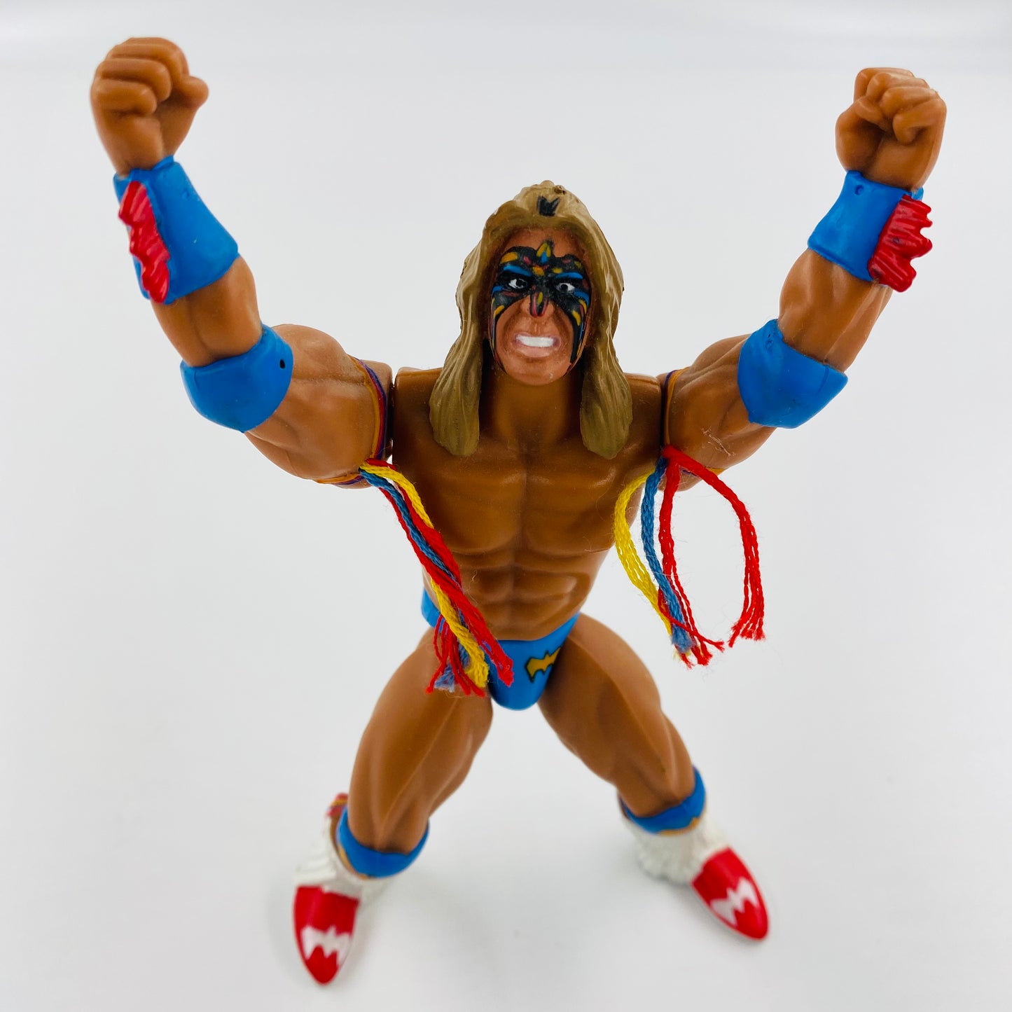 WWF SUPERSTARS series 2 Ultimate Warrior loose 6" action figure w/bone crunching sound (1996) Jakks Pacific