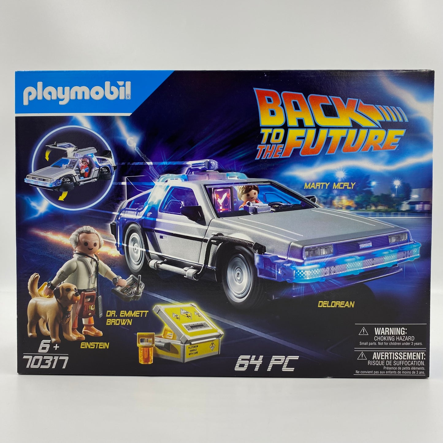 Playmobil Back to the Future boxed set featuring The Delorean, Marty McFly, Doc Brown & Einstein (2020) 70317