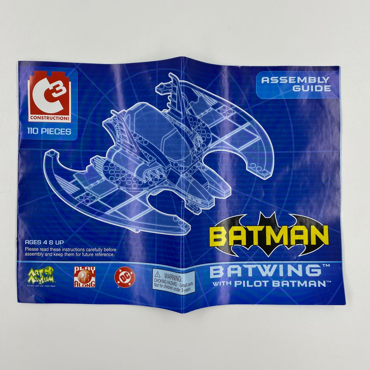 C3 Construction Batman: Stealth Edition Batwing with Pilot Batman and Bruce Wayne Minimates figures (2004) Play Along/JAKKS Pacific & Art Asylum