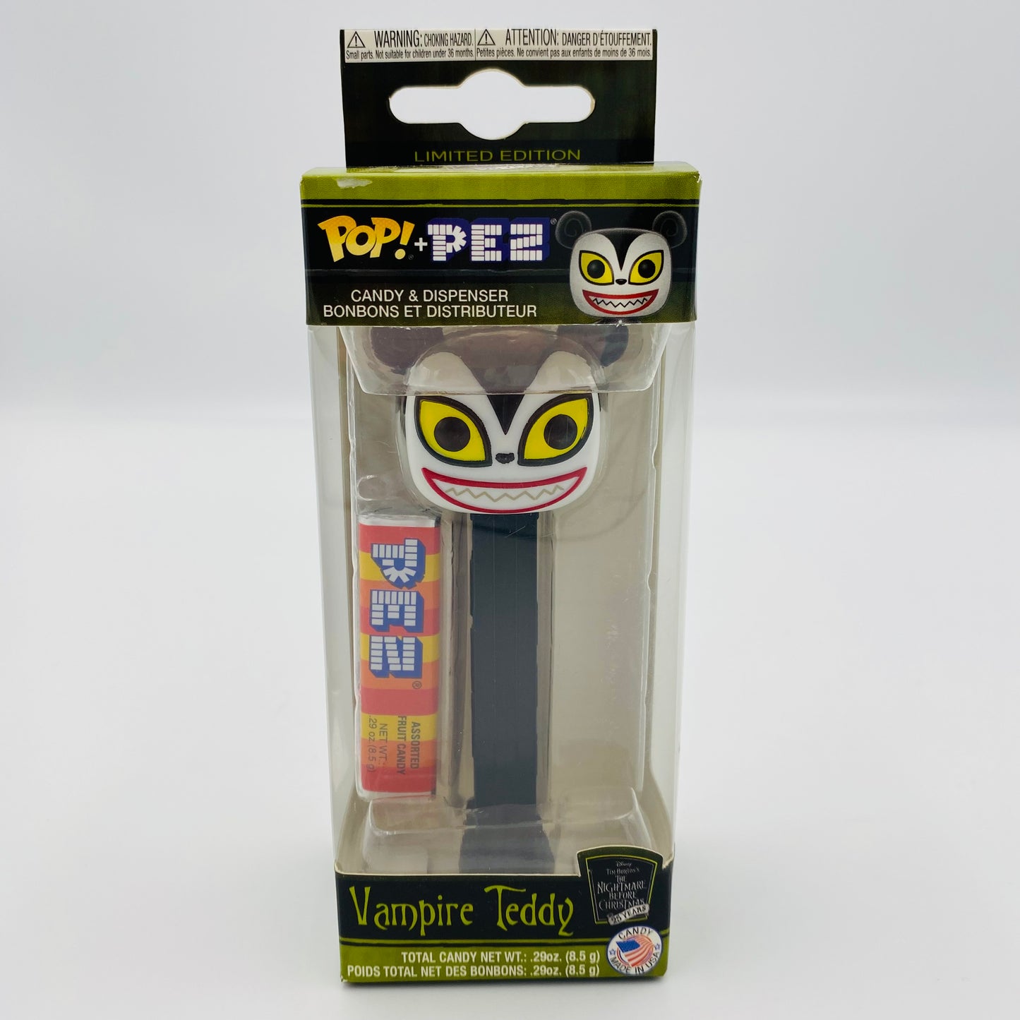 Nightmare Before Christmas Vampire Teddy Pop! + PEZ dispenser (2018) boxed