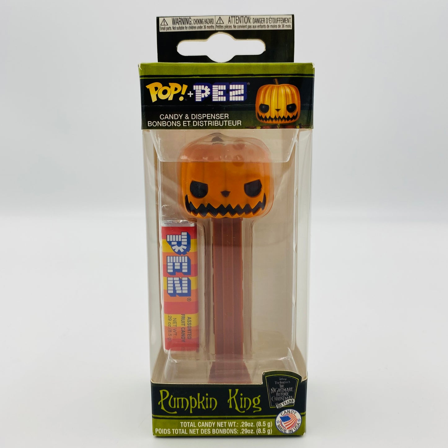 Nightmare Before Christmas Jack Skellington Pumpkin King Pop! + PEZ dispenser (2018) boxed