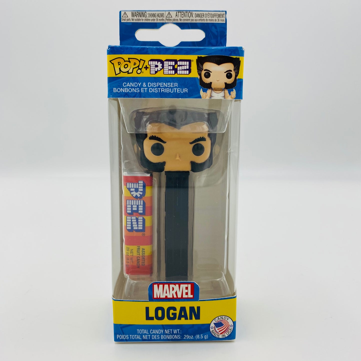 Marvel X-Men Logan Pop! + PEZ dispenser (2019) boxed