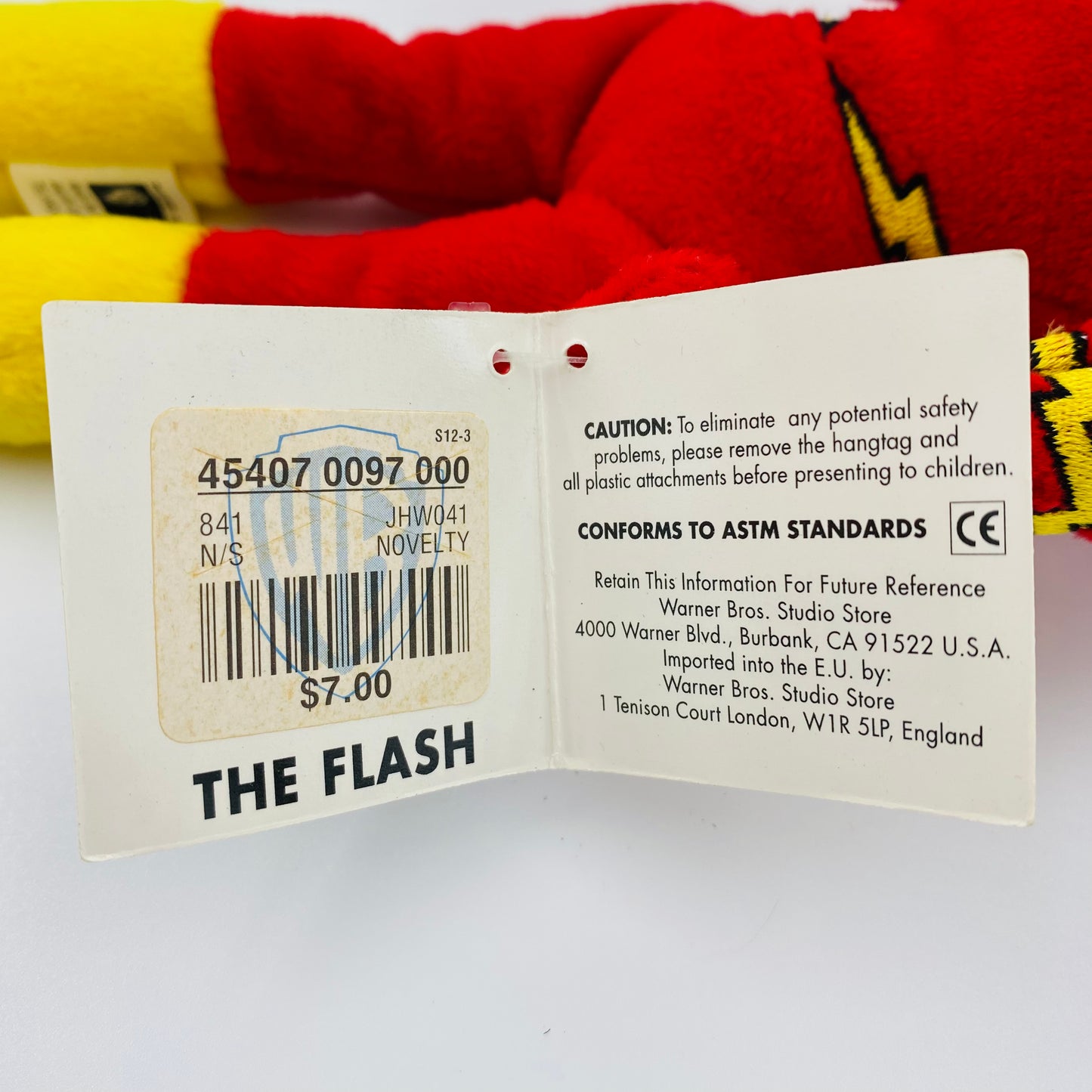 Warner Bros. Studio Store The Flash Bean Bag (1998) WB/DC