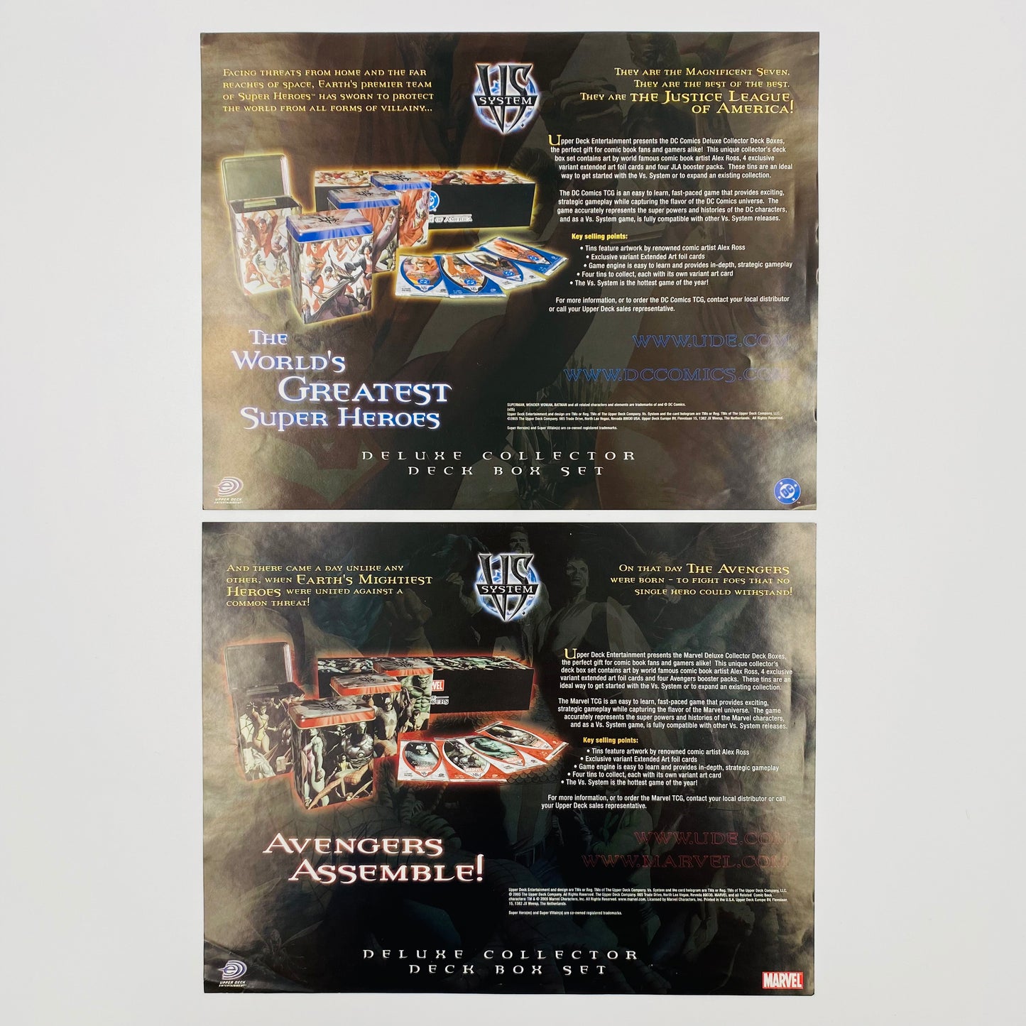 VS. System Avengers promo mini-poster (2005) & VS. System Justice League of America promo mini-poster (2005)