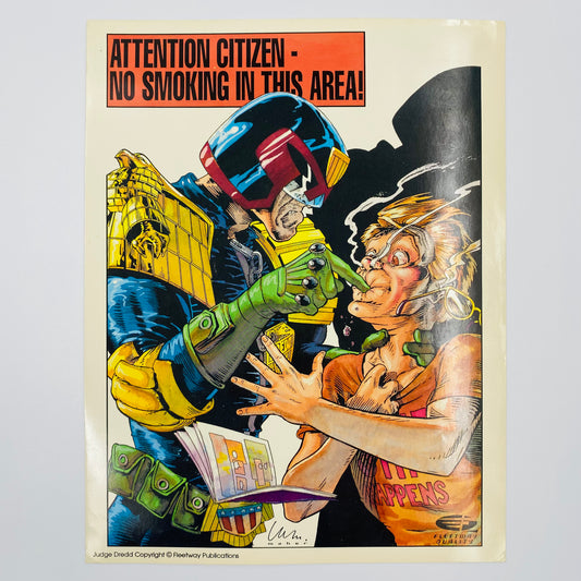 Judge Dredd no smoking/store hours sign