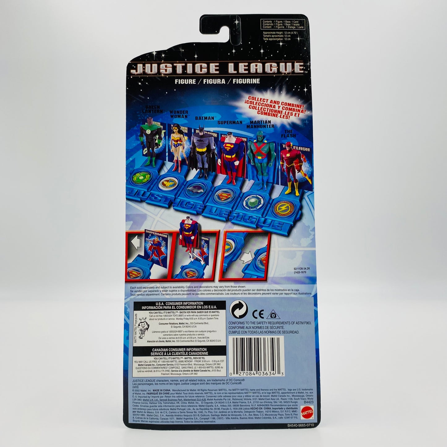 Justice League Green Lantern carded 5" action figure (2002) Mattel