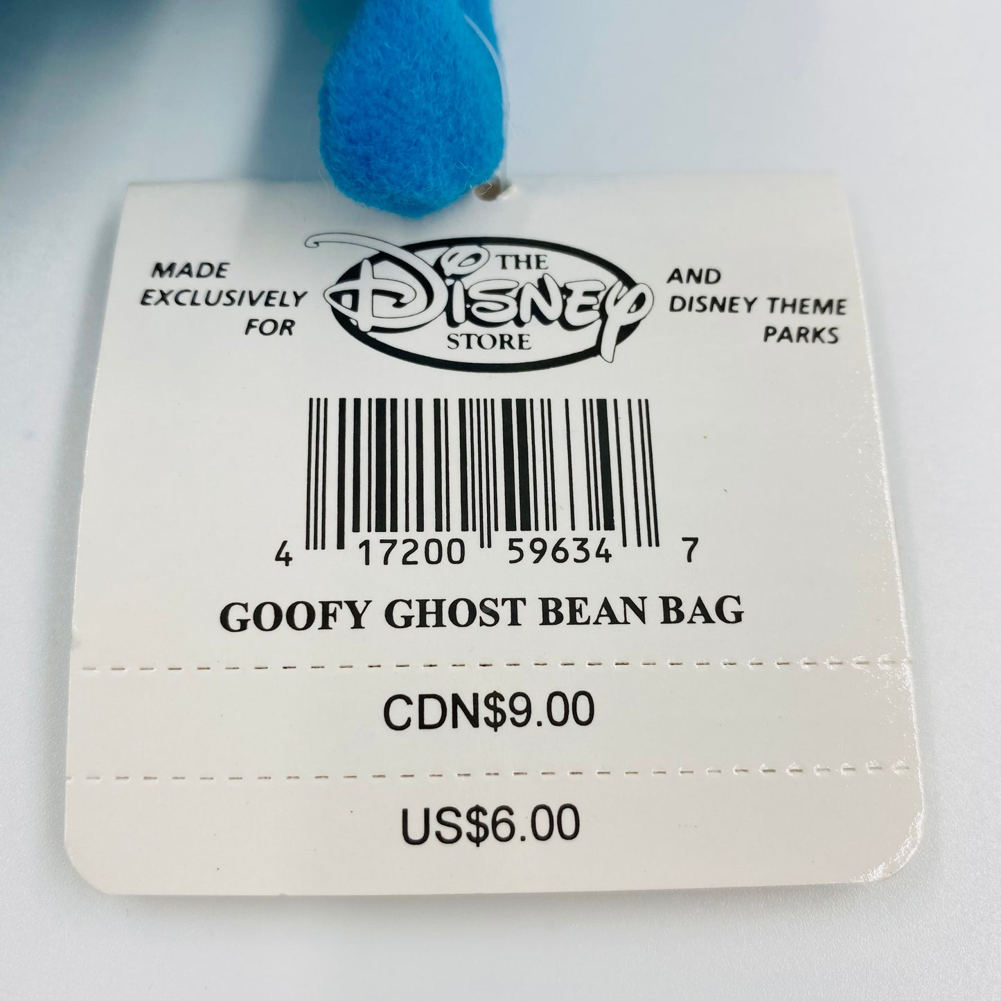 The Disney Store Goofy Ghost/A Christmas Carol Marley's Ghost mini bean bag plush