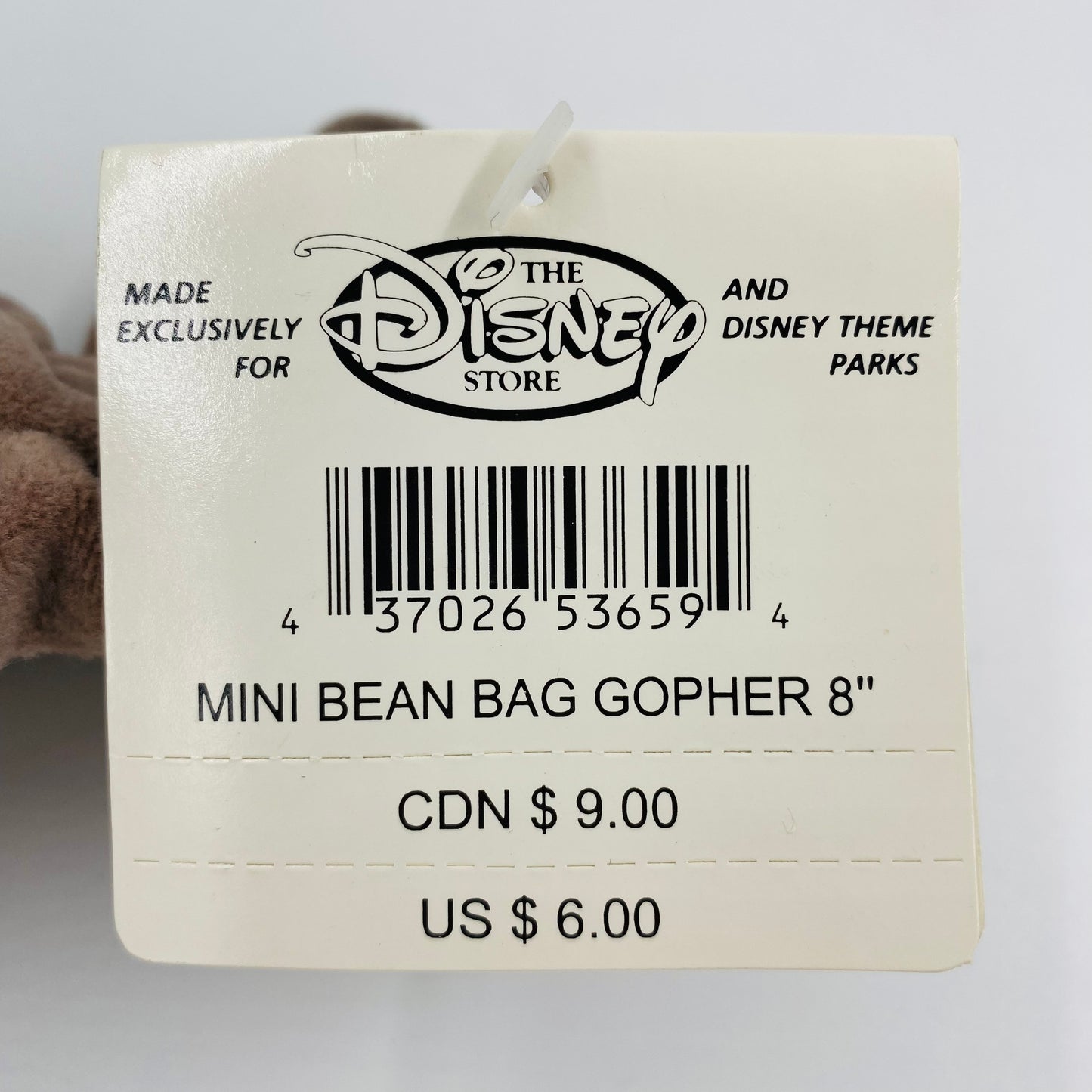 The Disney Store Winnie the Pooh Gopher mini bean bag plush