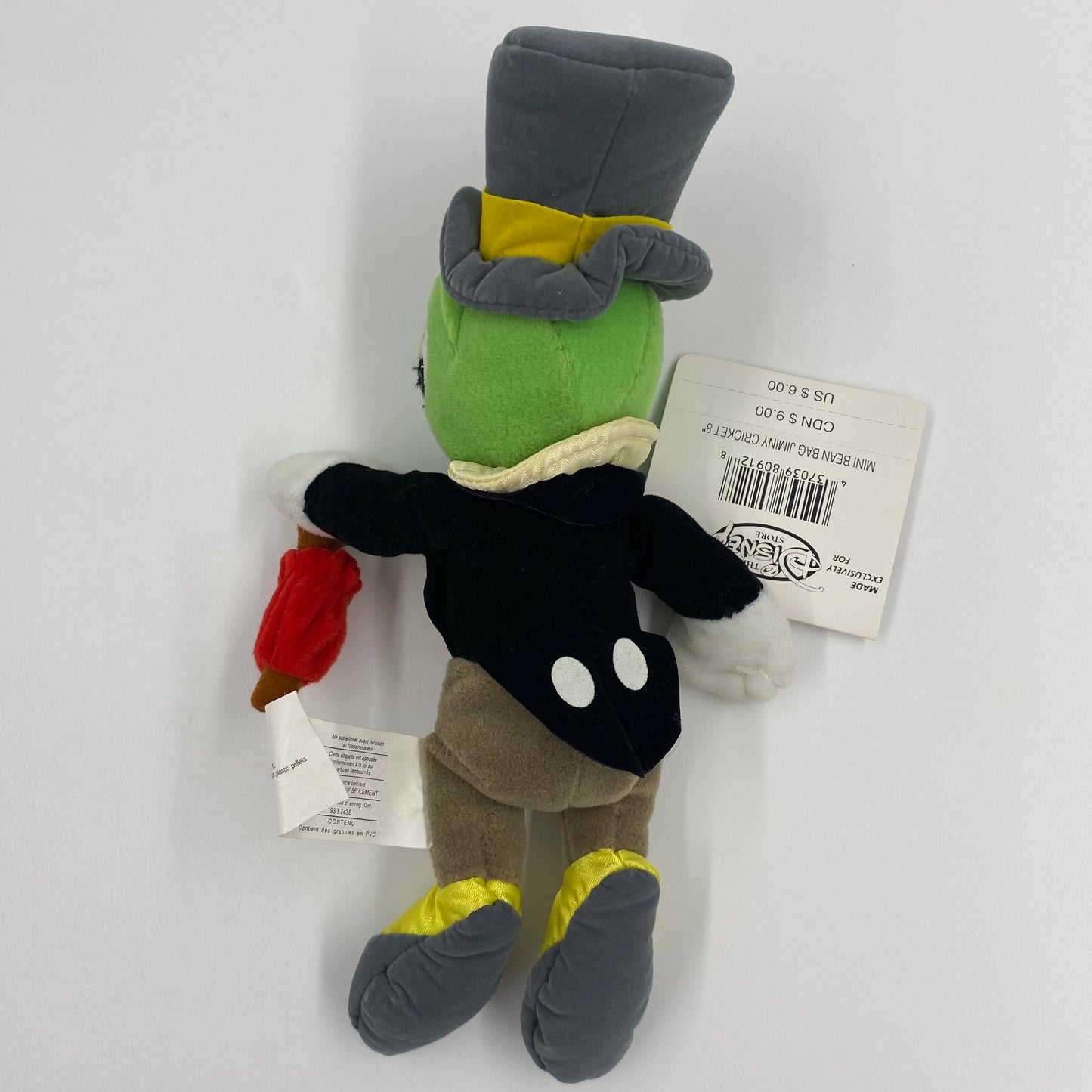 The Disney Store Jiminy Cricket mini bean bag plush