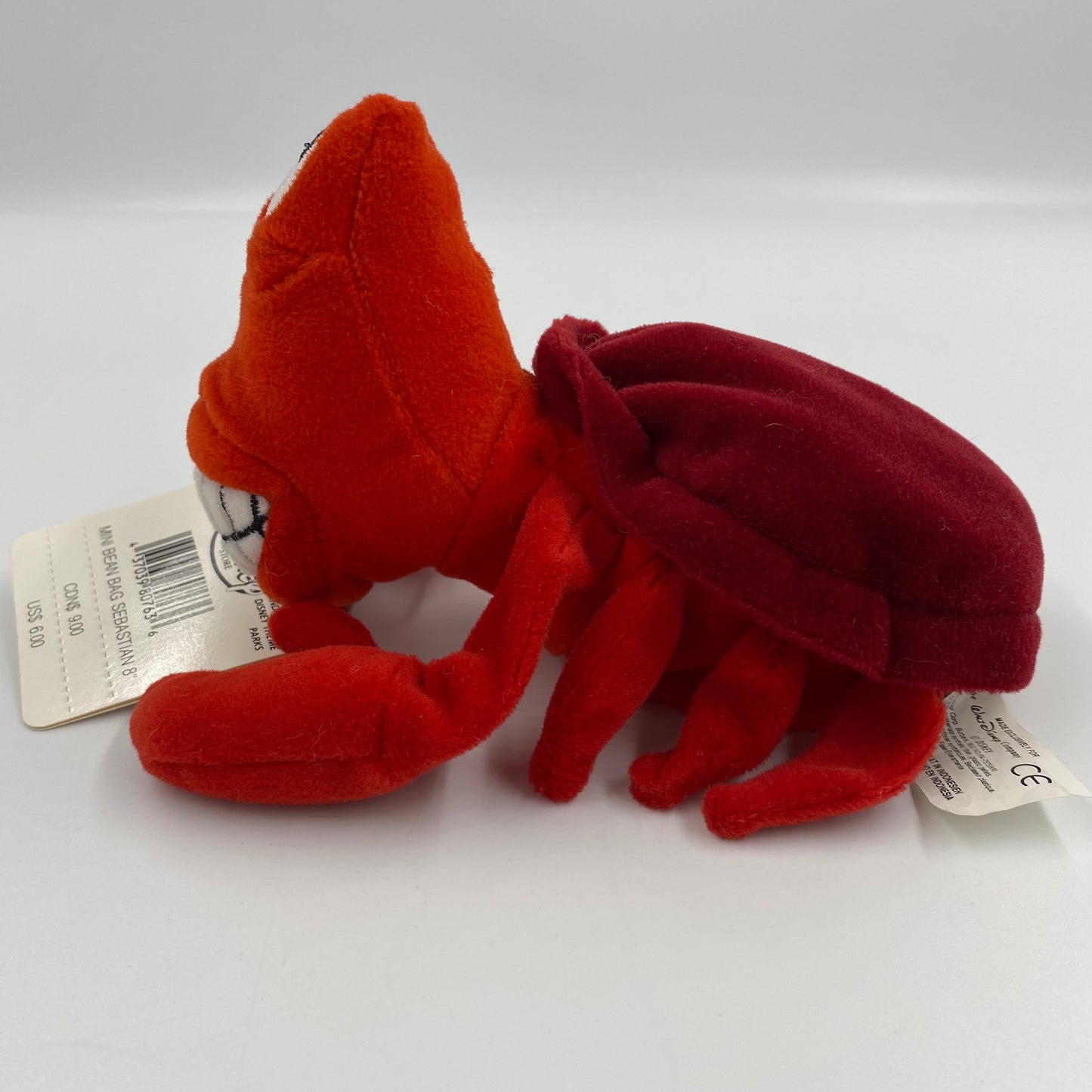 The Disney Store Little Mermaid Sebastian mini bean bag plush